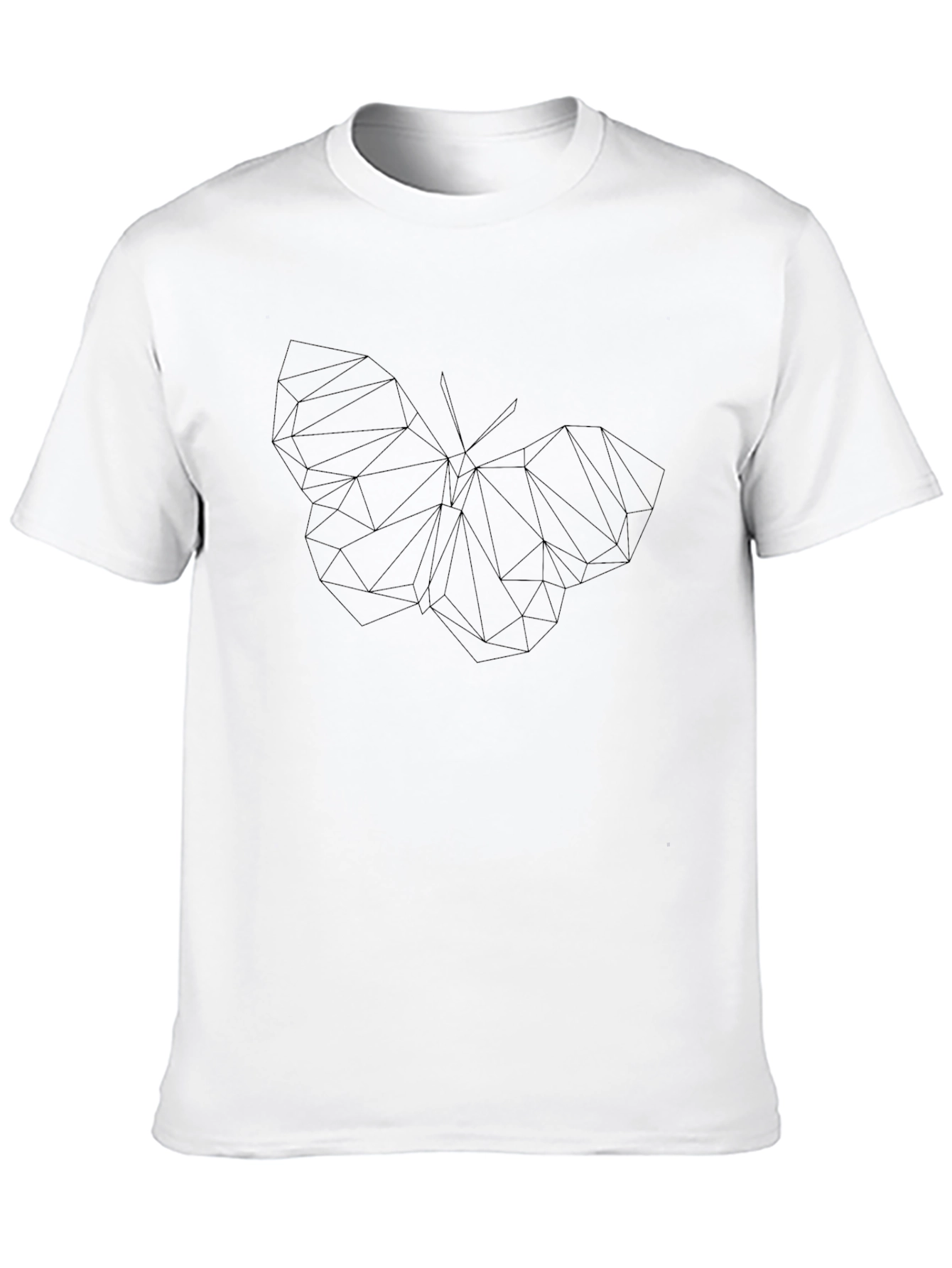 Black Geometric Butterfly Black T-Shirt view 10
