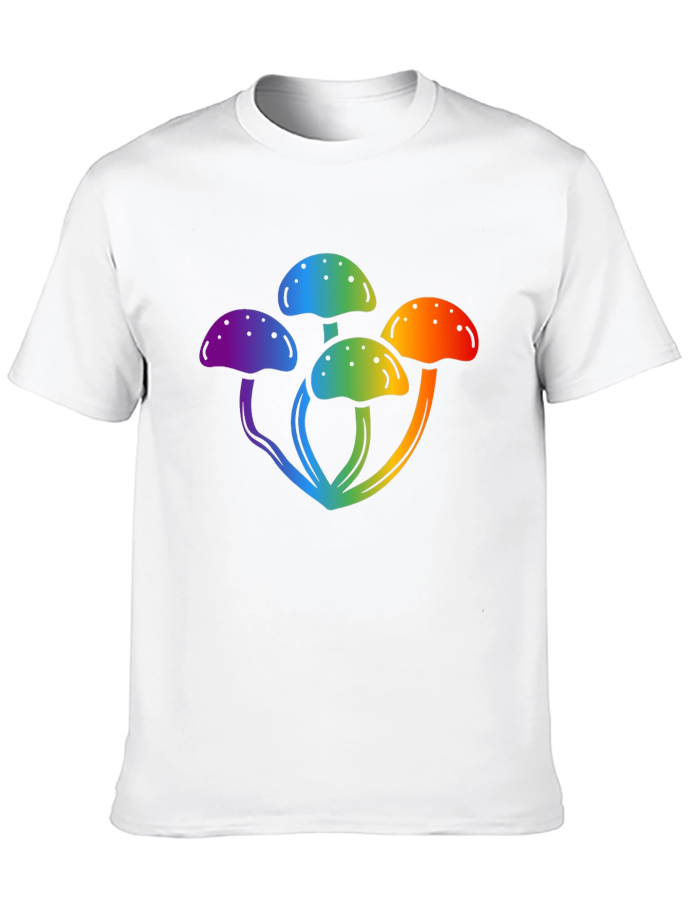 Black Rainbow Mushroom Graphic Black T-Shirt view 10