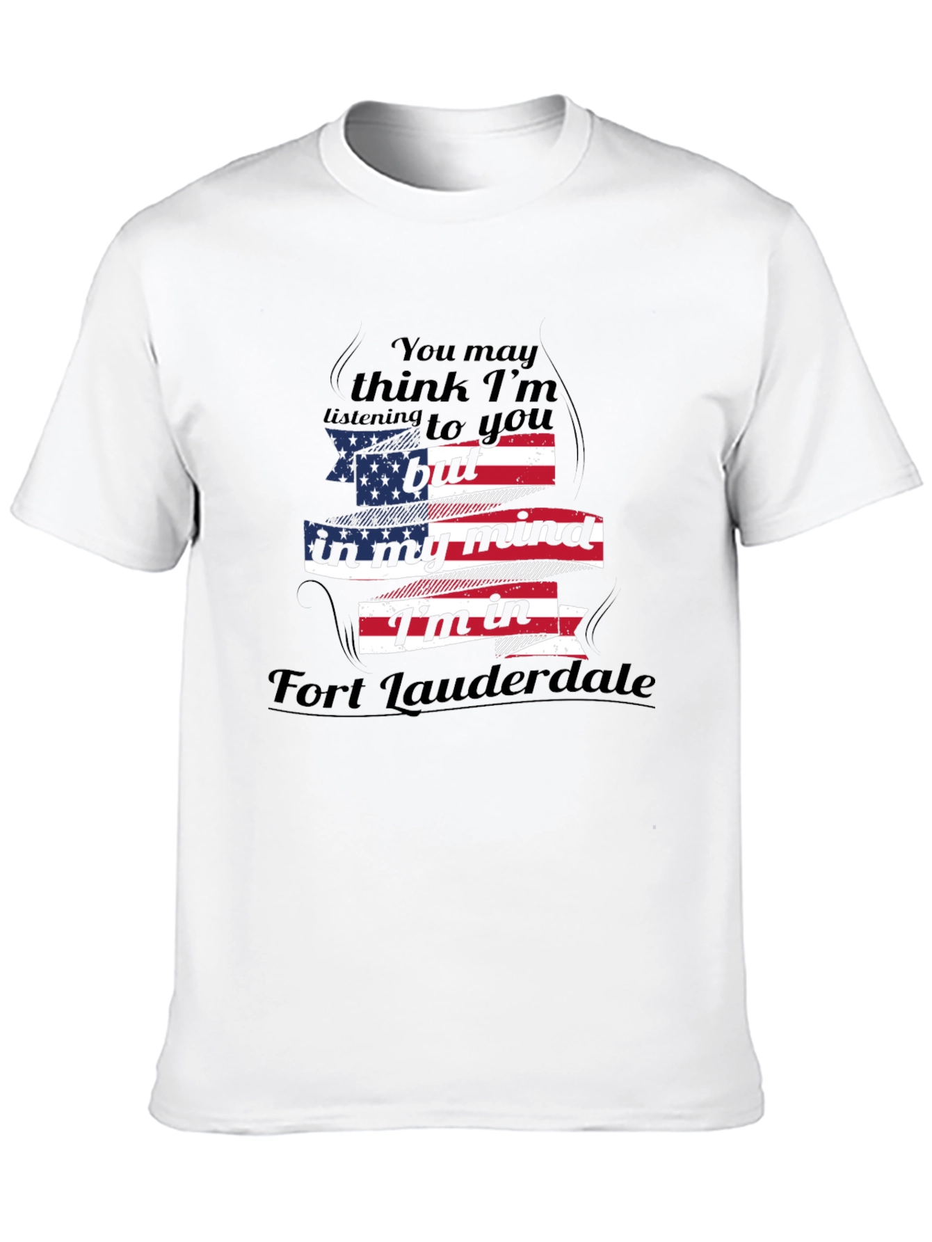 Black Fort Lauderdale Mind T-Shirt - American Flag view 10