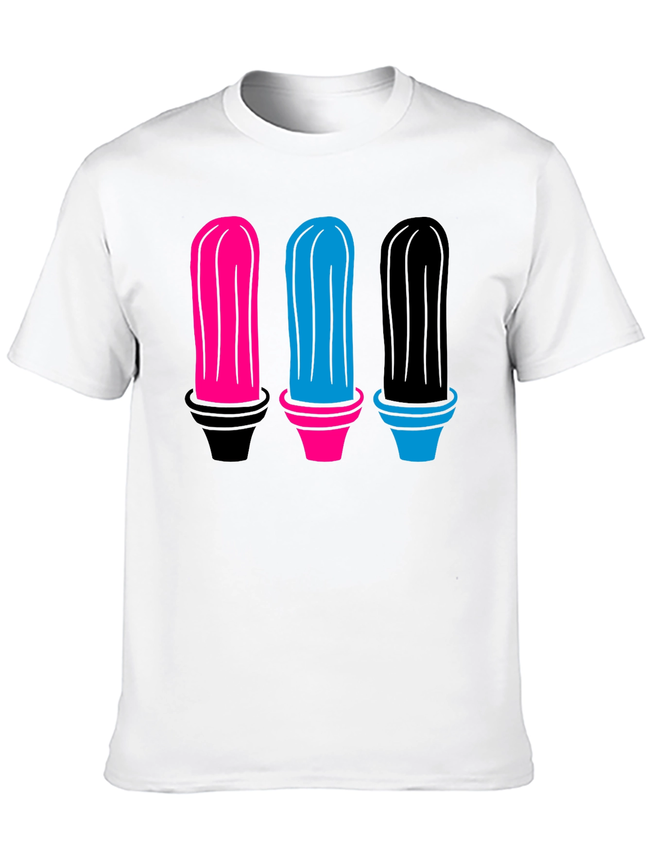 Colorful Cactus Graphic Tee - Black Cotton Shirt - 10