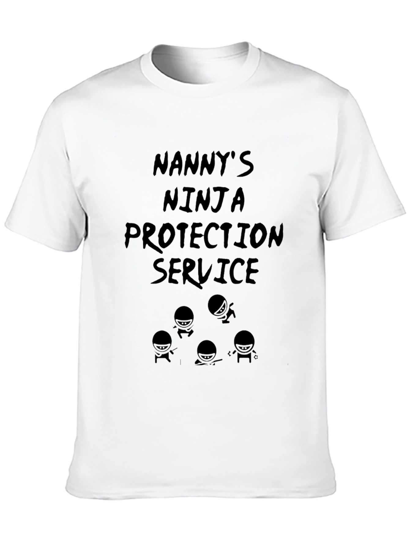 Black Nanny's Ninja Protection Service Graphic T-Shirt view 10