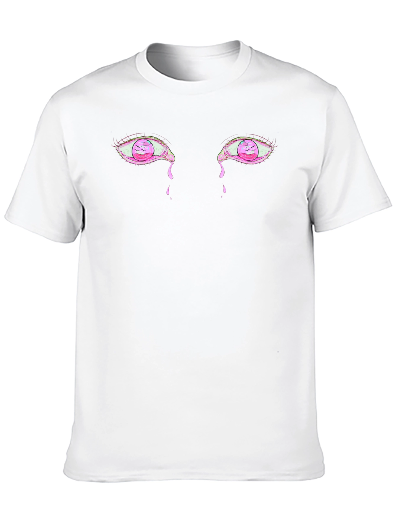 Black Men's Black Graphic Tee - Crying Eyes Design view 10