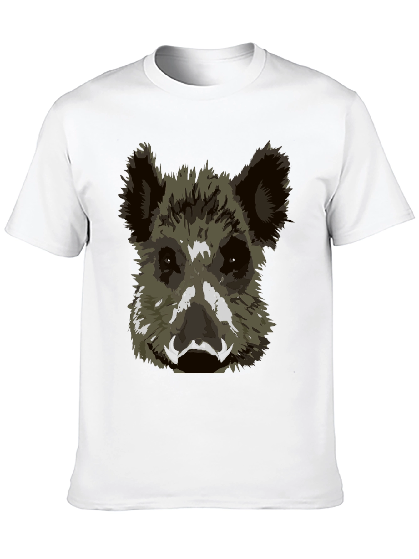 Black Wild Boar Graphic Tee - Black Cotton T-Shirt view 10