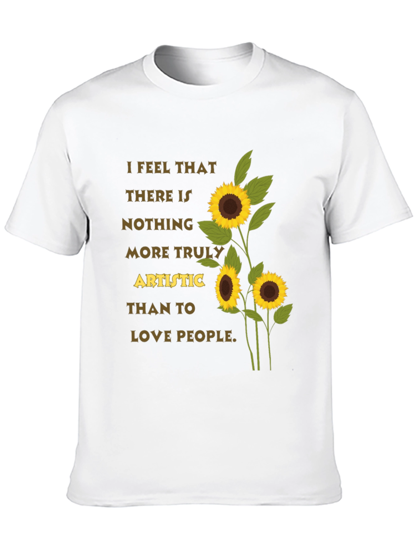 Black Artistic Sunflower T-Shirt - Love People Tee view 10