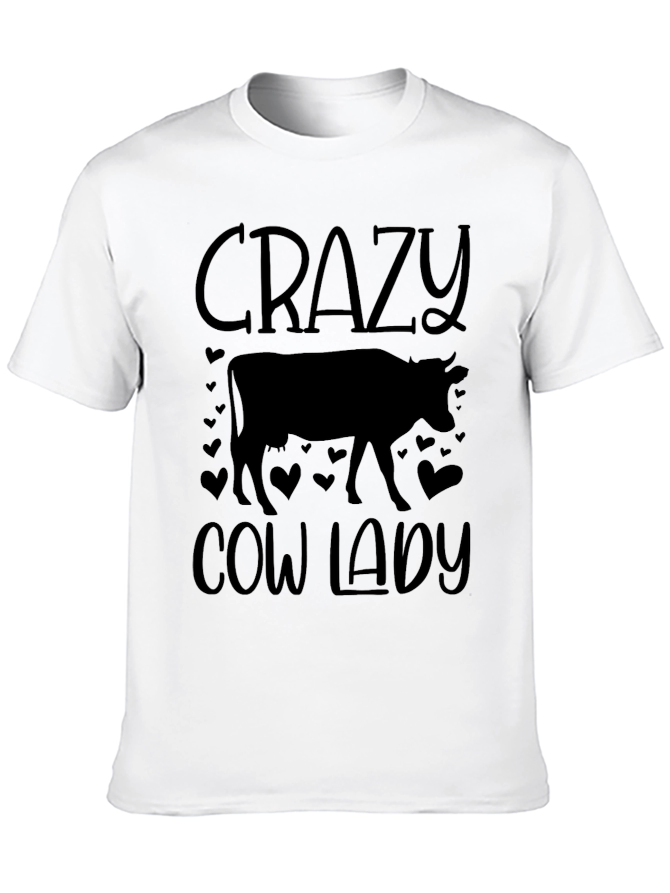 Black Crazy Cow Lady Graphic Tee view 10