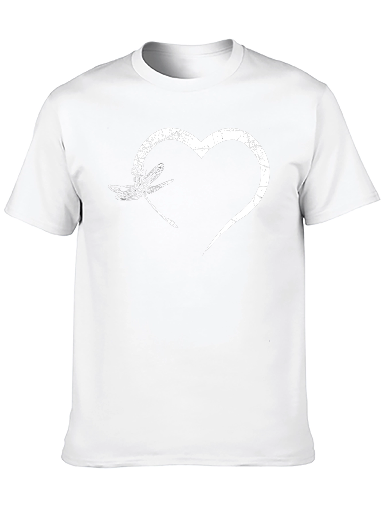 Black Dragonfly Heart Graphic Tee - Unisex Black T-Shirt view 10