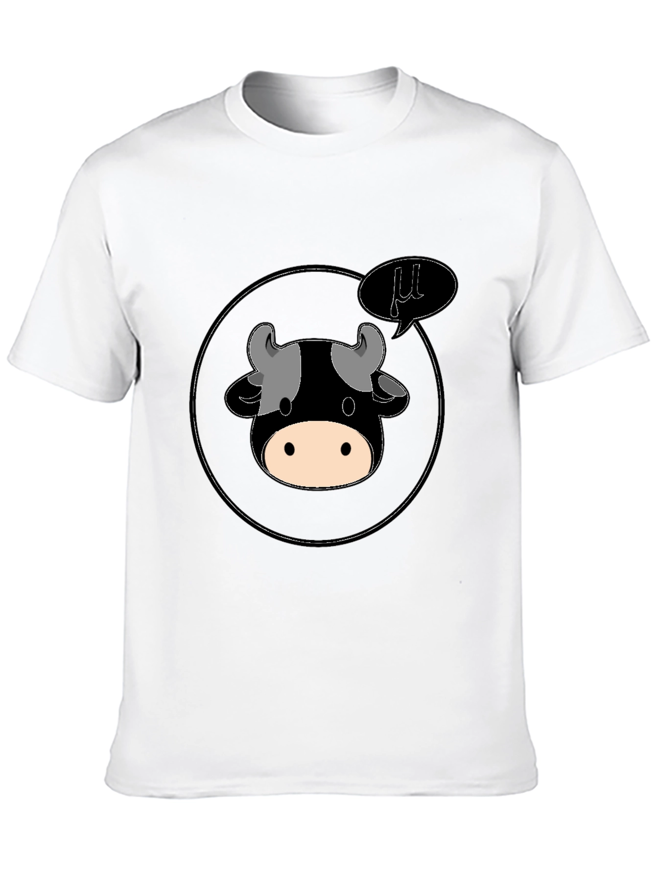 Black Funny "Moo" Cow Cartoon Black T-Shirt view 10
