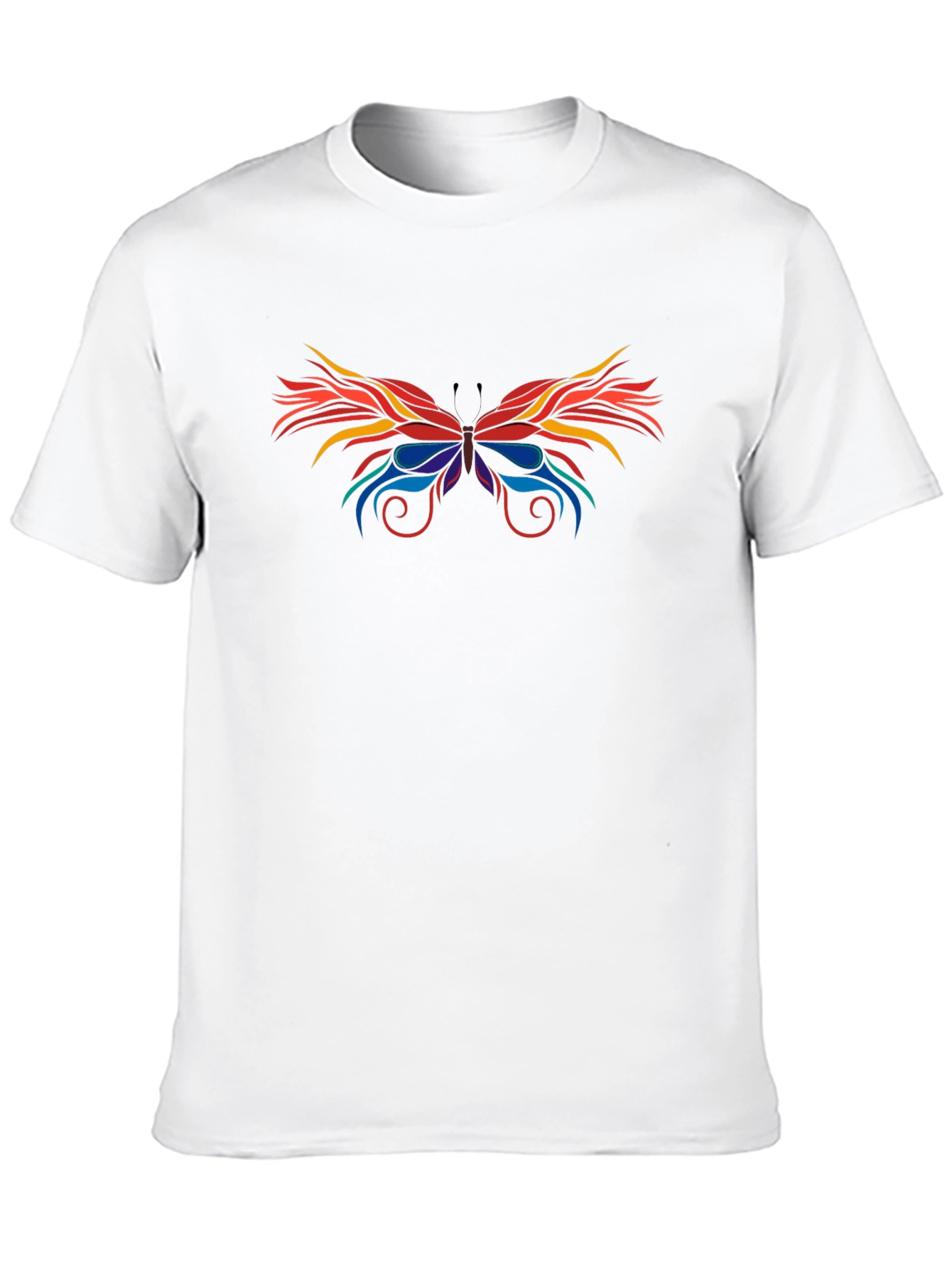 Black Abstract Butterfly Graphic Black T-Shirt view 10