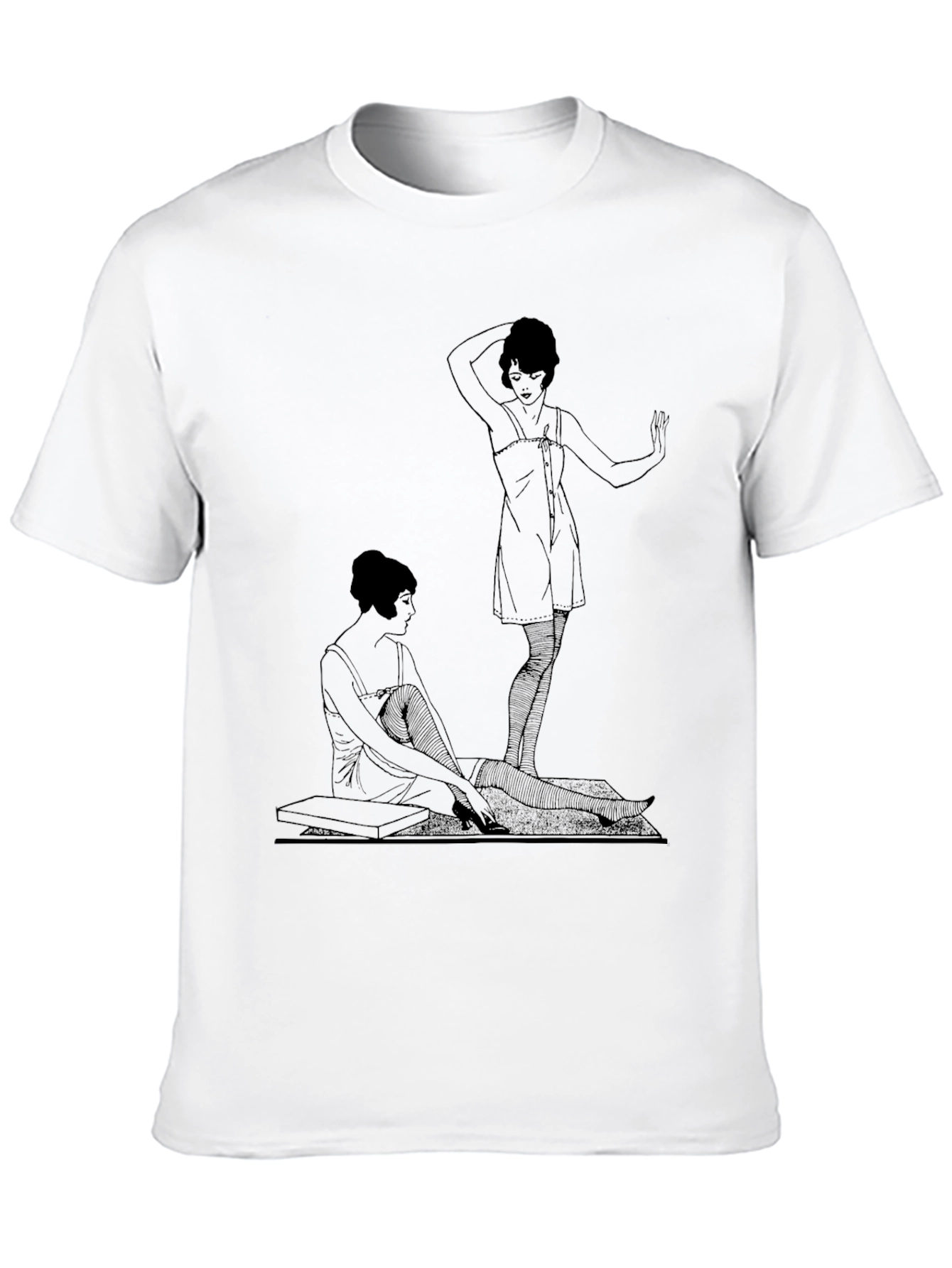 Black Vintage Art Deco Women Graphic Black T-Shirt view 10