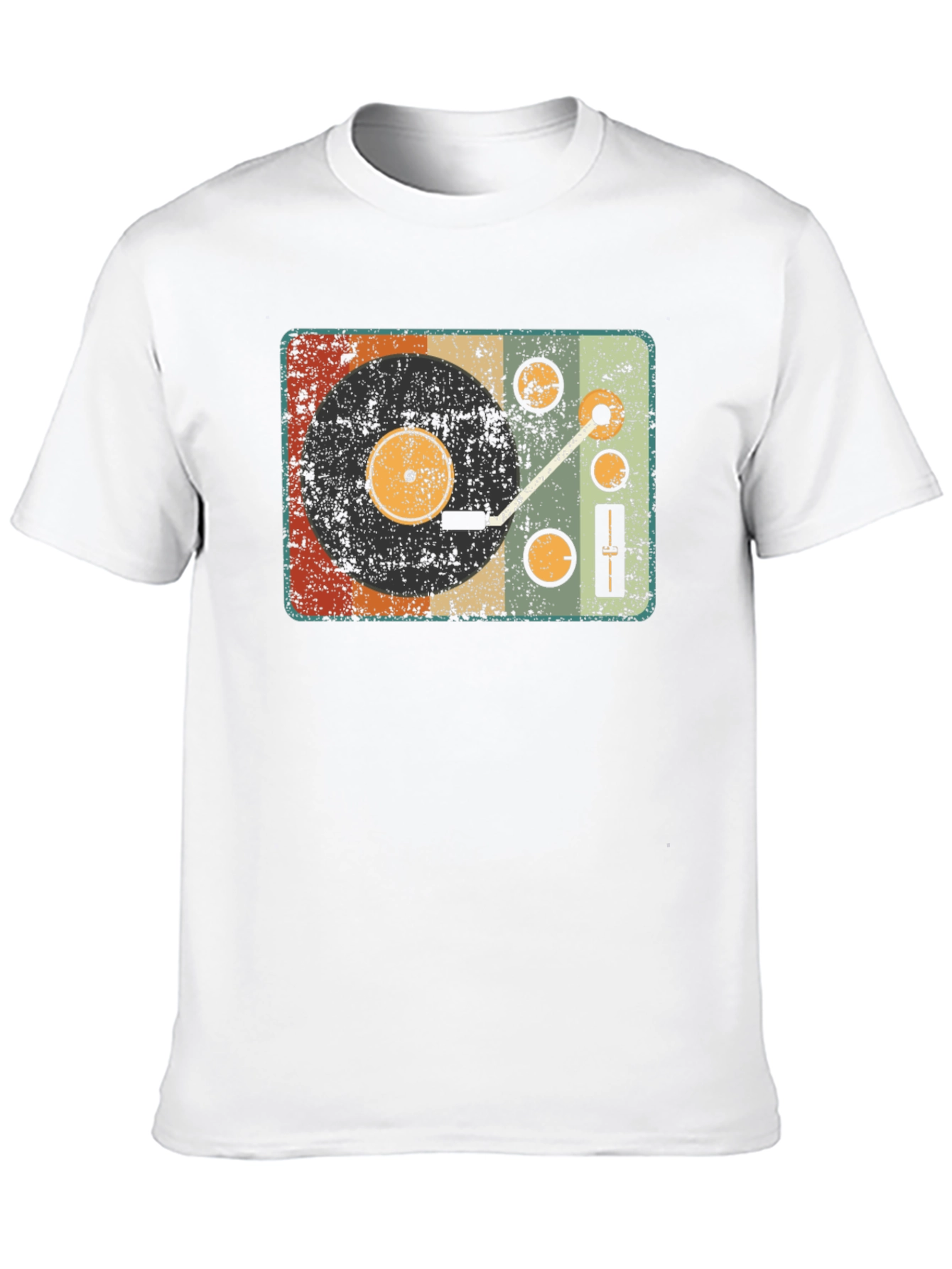 Black Retro Turntable Graphic T-Shirt - Vintage Music Lover Tee view 10