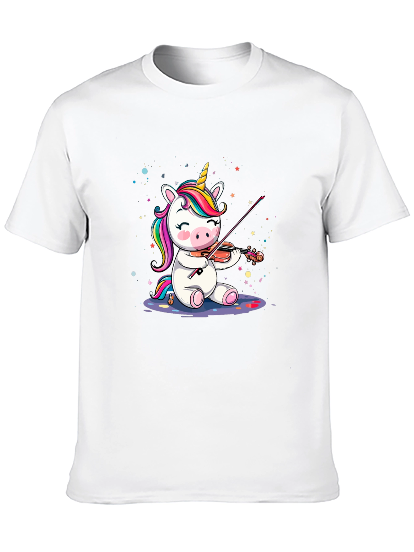 Black Unicorn Violinist Graphic T-Shirt - Black view 10