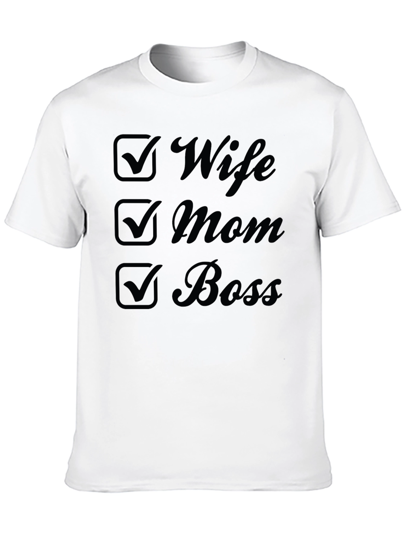 Black Wife, Mom, Boss Black T-Shirt view 10