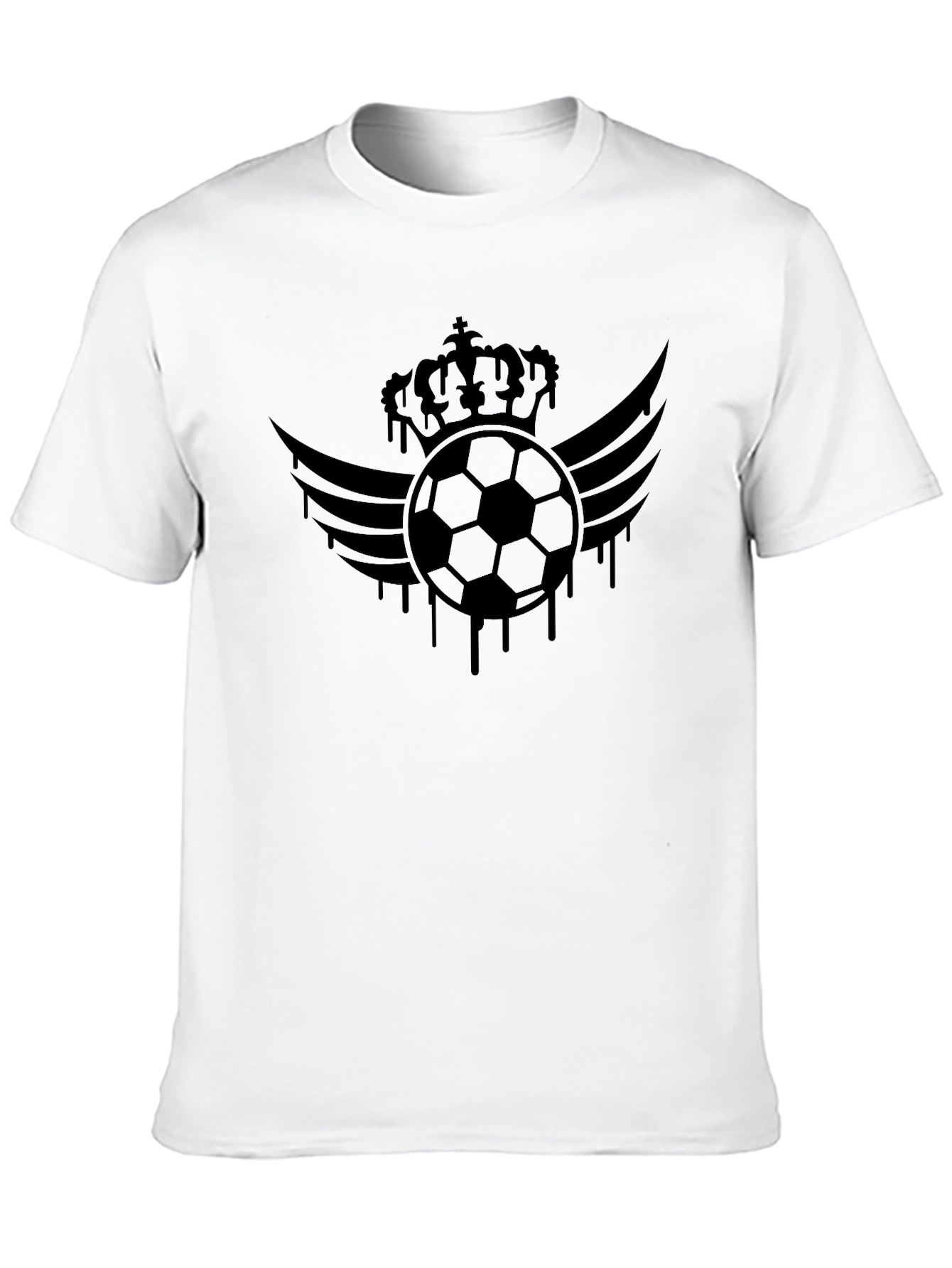Black Men's Black Soccer Crown Graphic Tee view 10