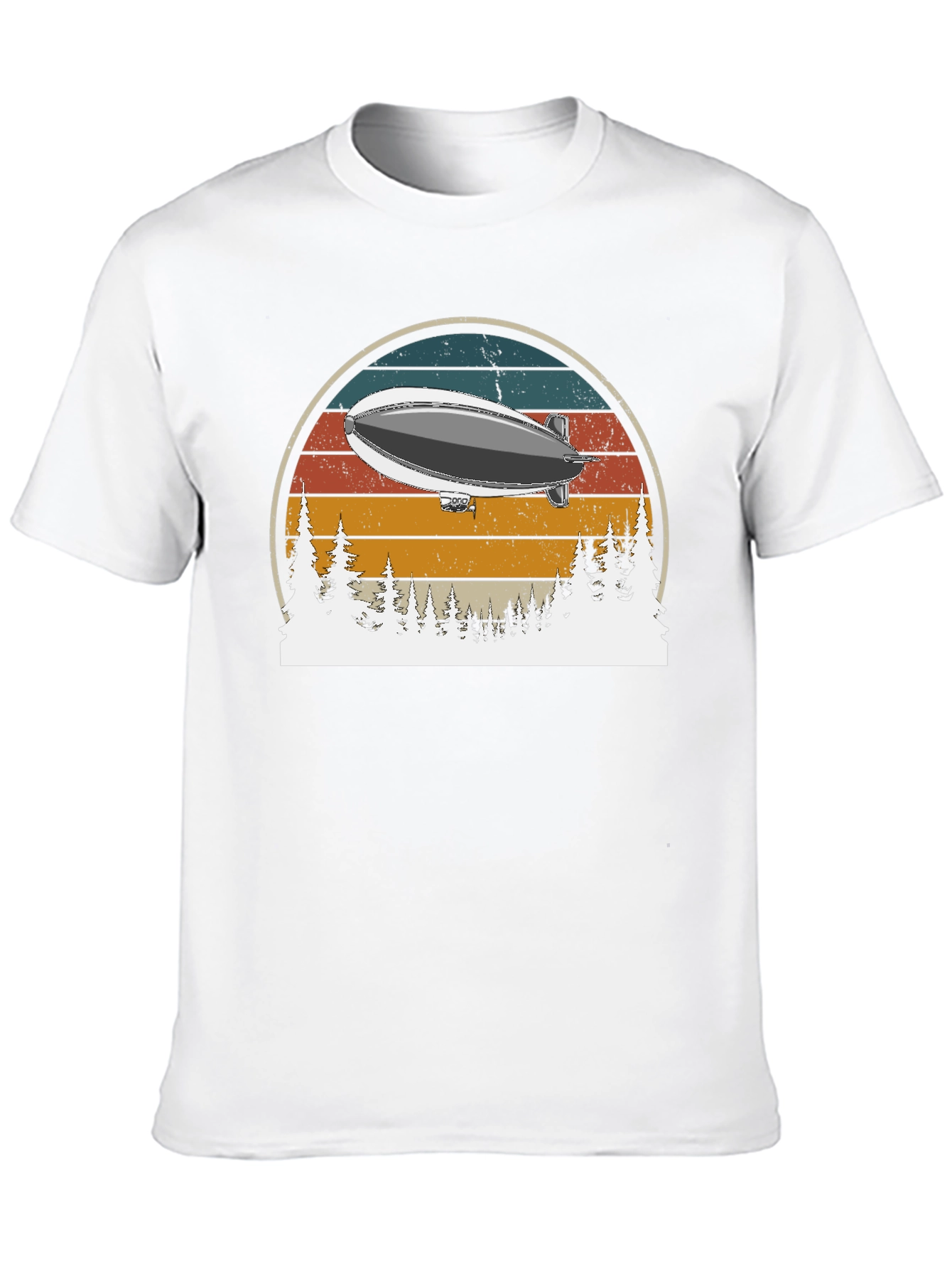 Black Vintage Airship Sunset T-Shirt view 10