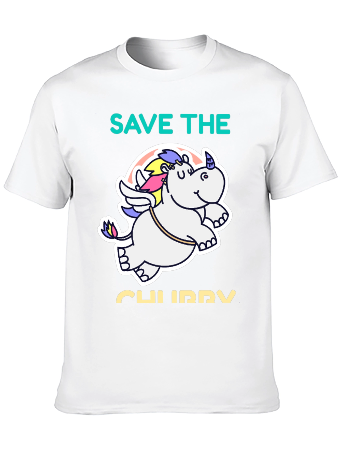 Black Save the Chubby Unicorn Black T-Shirt view 10