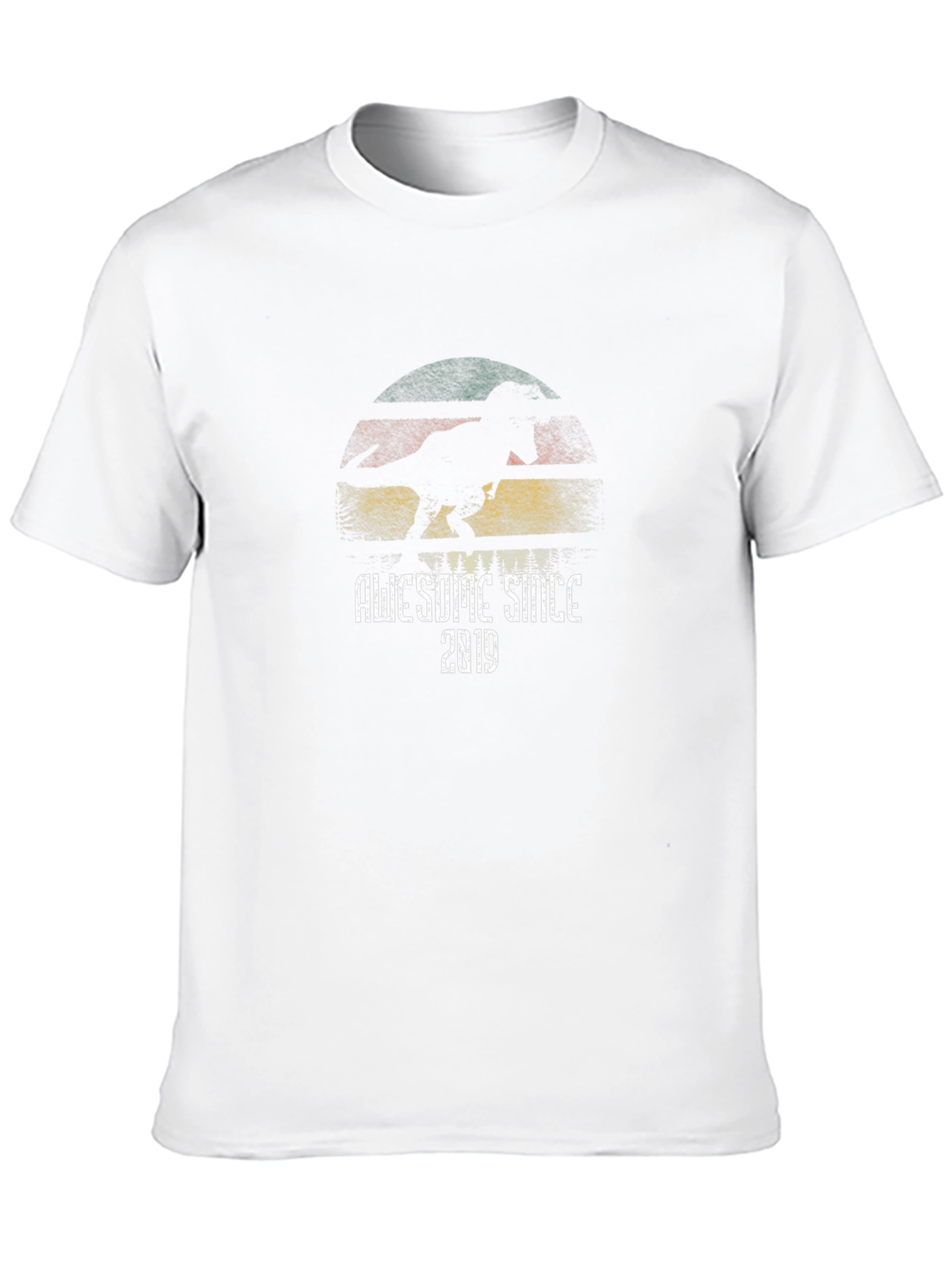 Black Awesome Since 2019 Dinosaur Graphic T-Shirt view 10