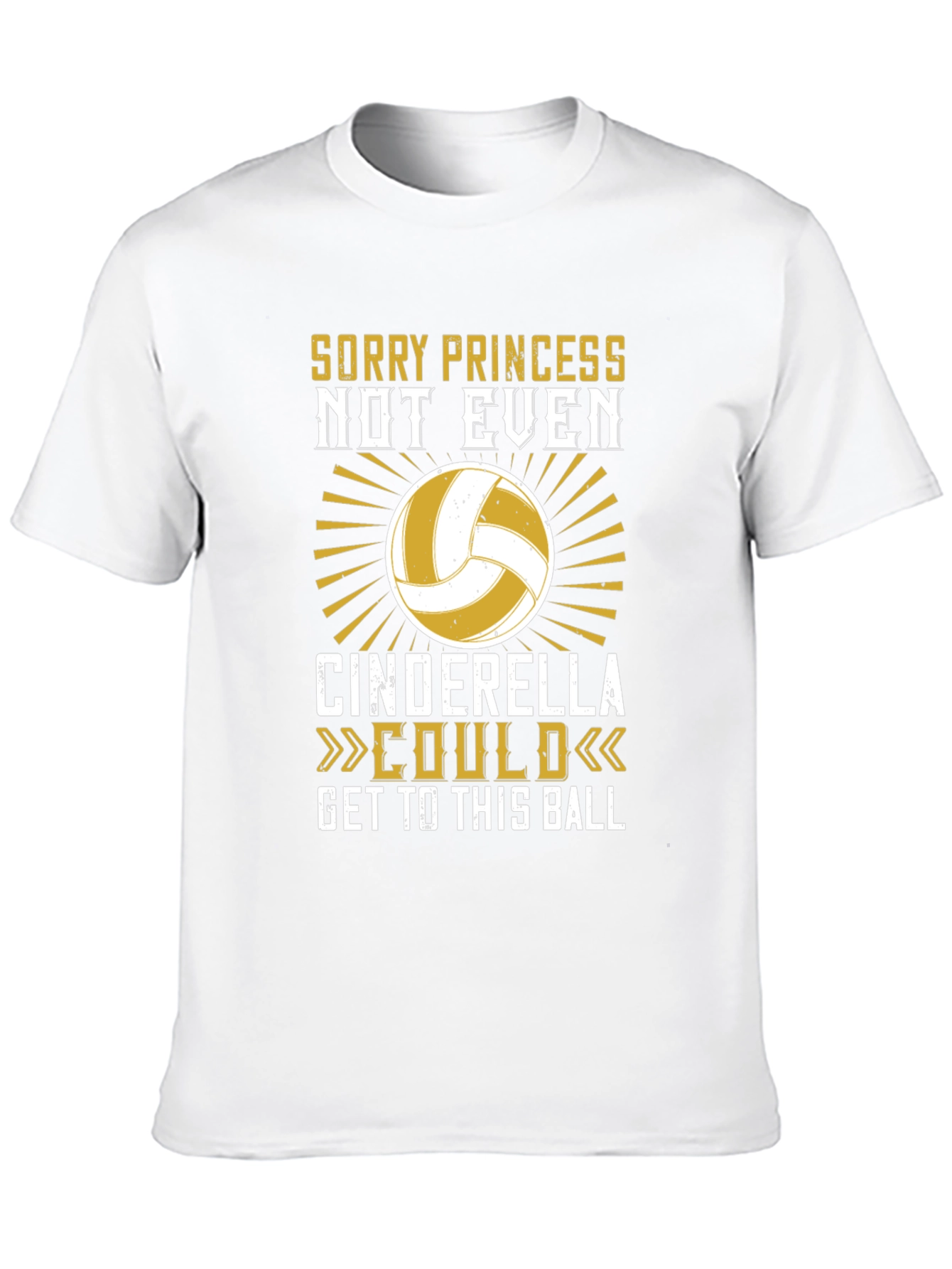Black Volleyball T-Shirt - Sorry Princess Cinderella Could view 10