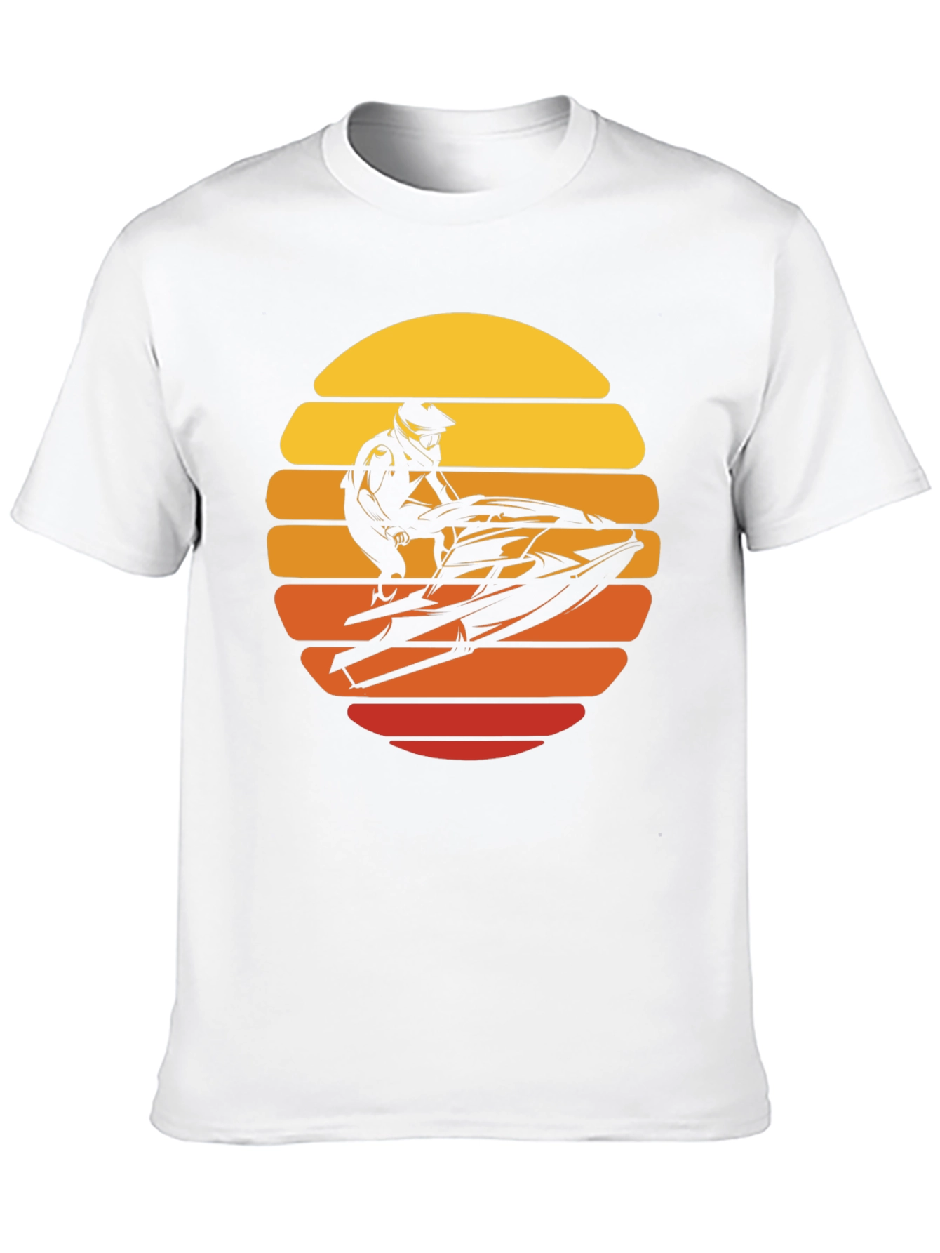 Black Jet Ski Sunset Graphic Tee - Black Cotton T-Shirt view 10