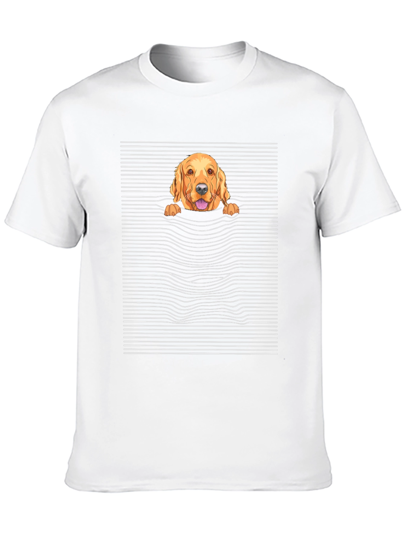 Black Golden Retriever Peek-a-Boo T-Shirt view 10