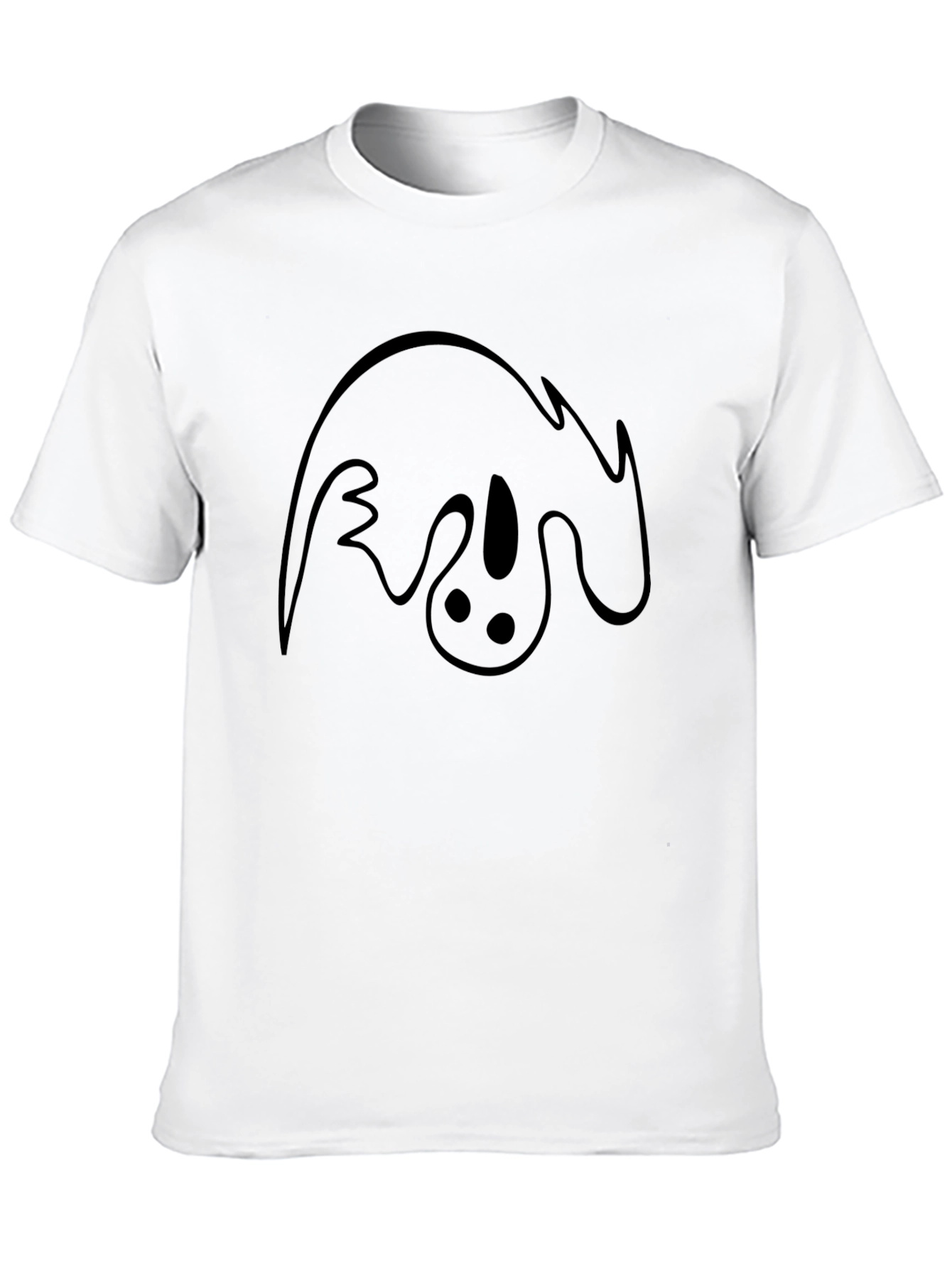 Black Ghost Graphic Tee - Soft Black Cotton T-Shirt view 10