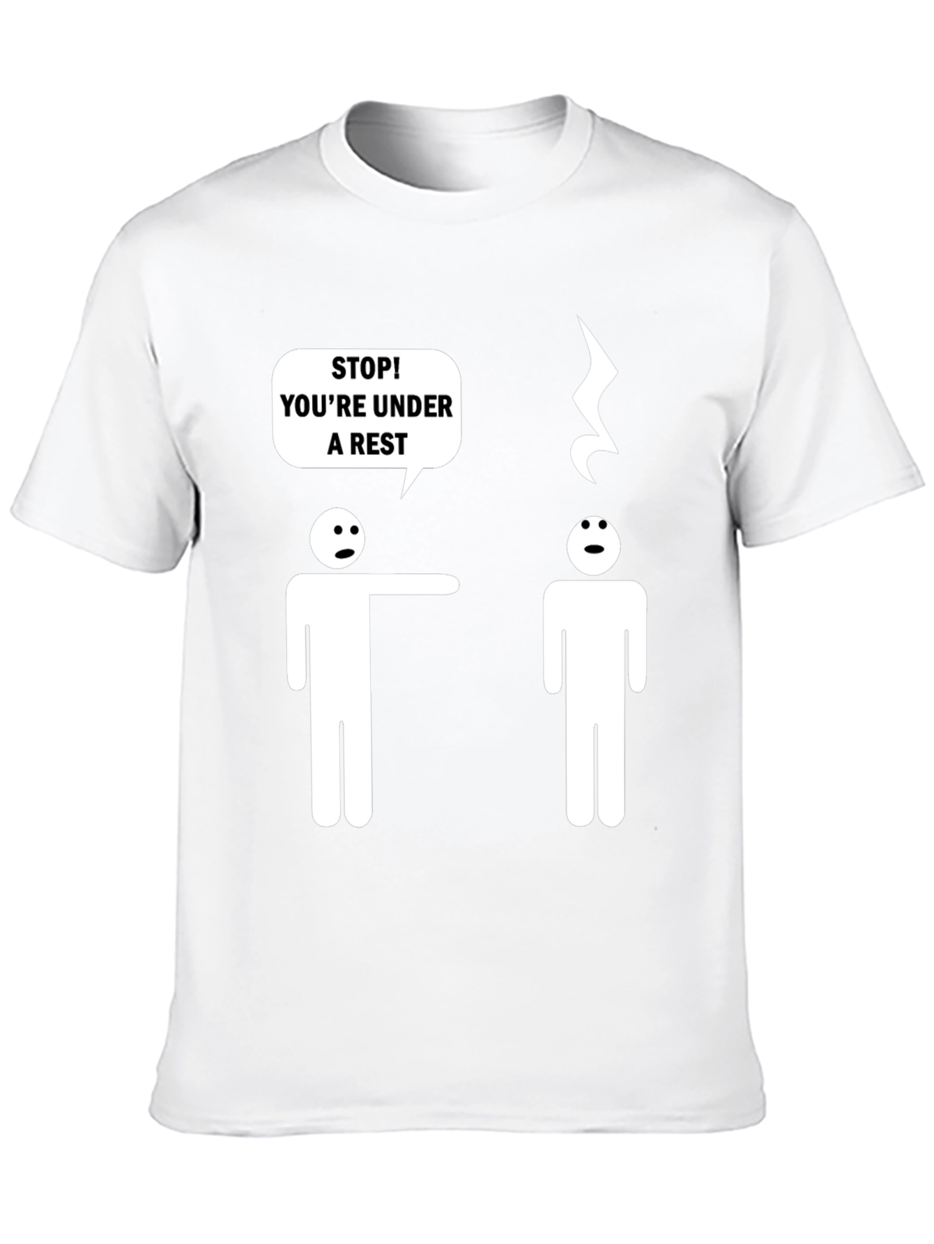 Black Funny Music Pun T-Shirt - Under a Rest view 10