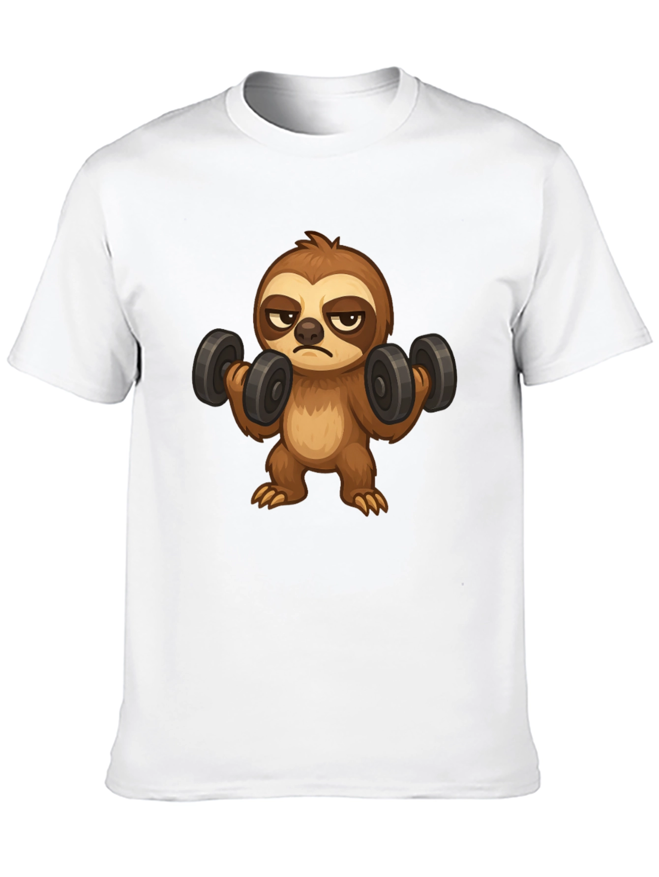 Black Sloth Lifting Weights Graphic T-Shirt view 10