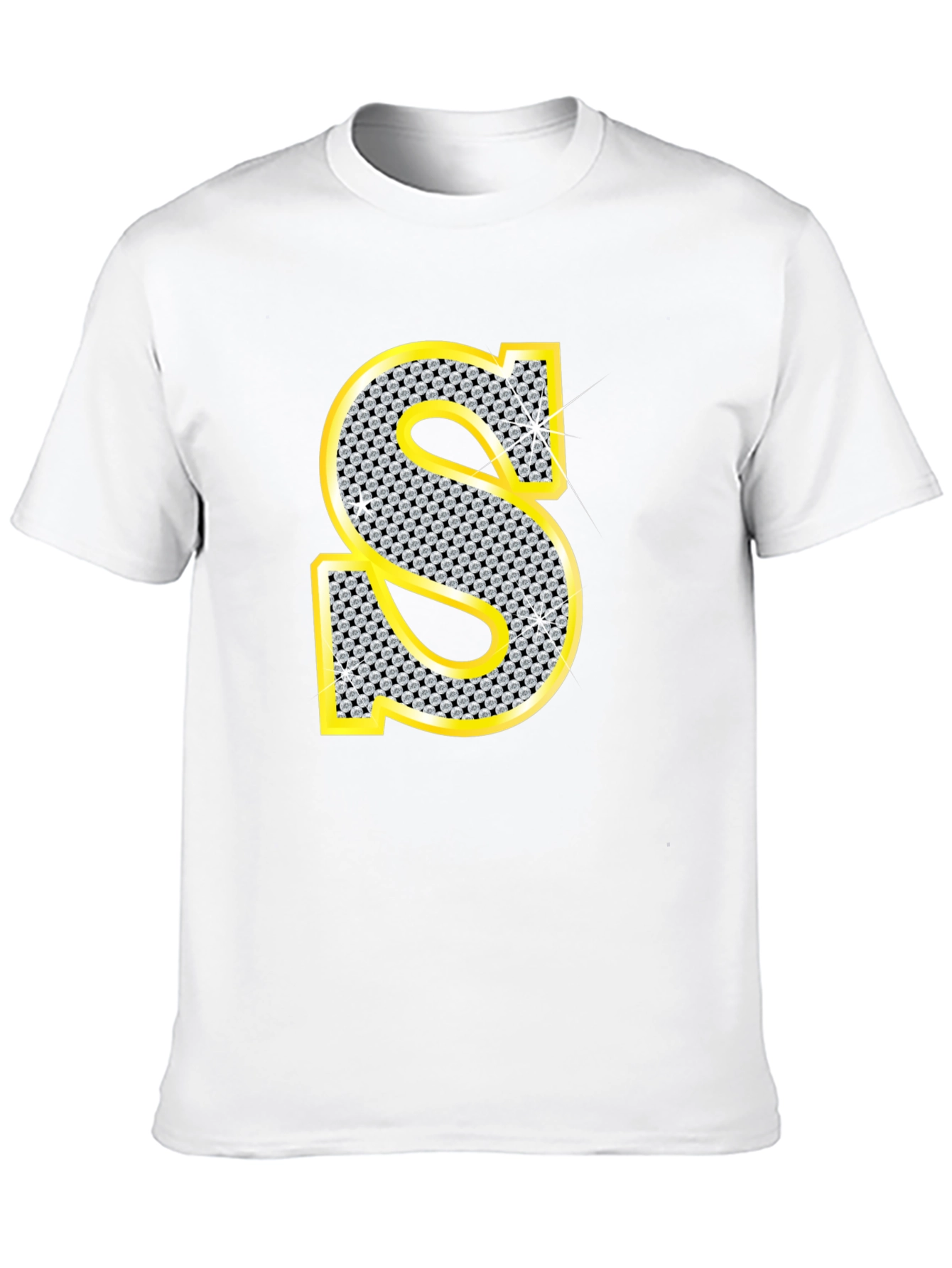 Black Diamond Letter S Black T-Shirt view 10