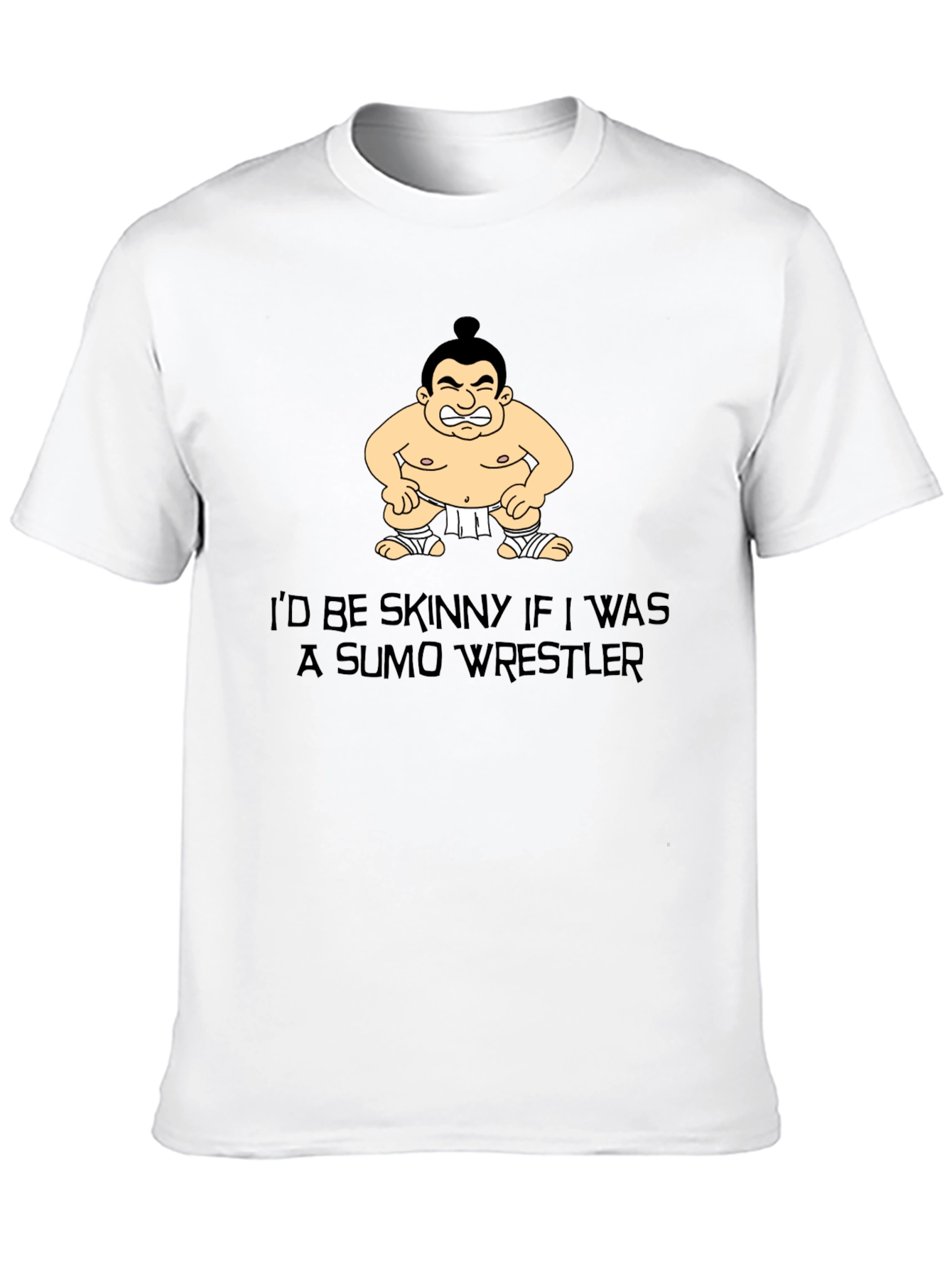Black Sumo Wrestler Graphic T-Shirt - Funny Design view 10