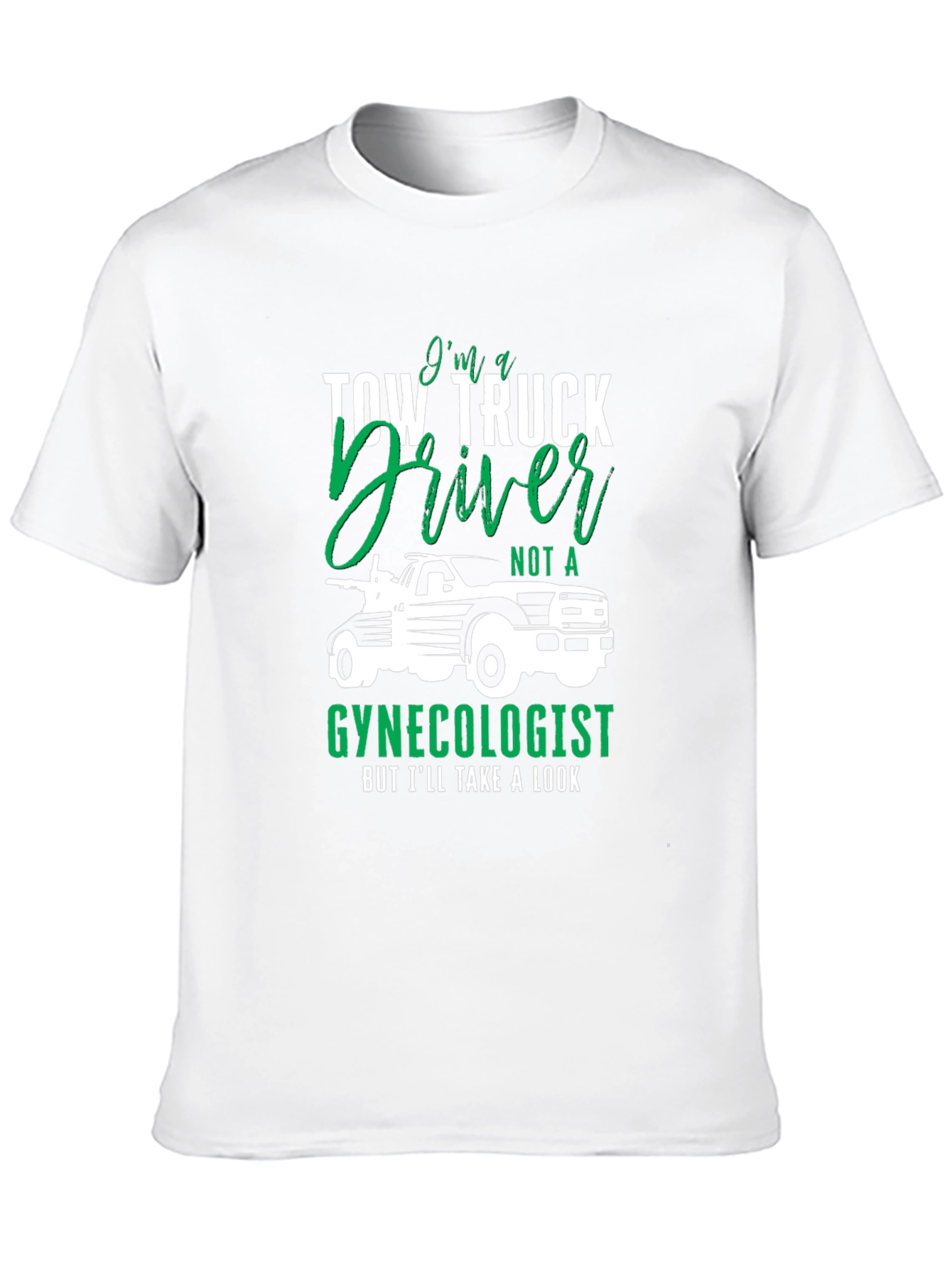 Black Tow Truck Driver Graphic Tee - Funny T-Shirt view 10