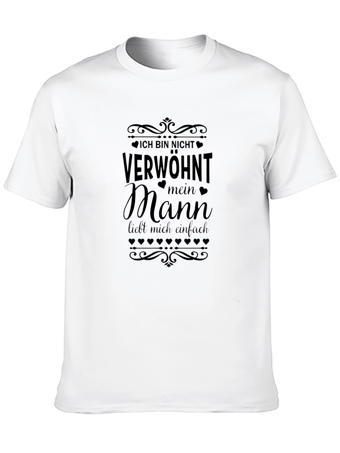Black Men's Black T-Shirt - "Verwohnt mein Mann liebt mich einfach" view 10