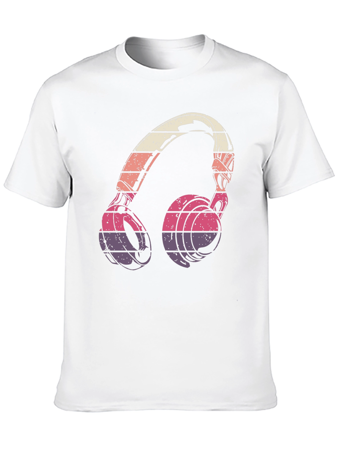 Black Retro Headphones Graphic T-Shirt view 10