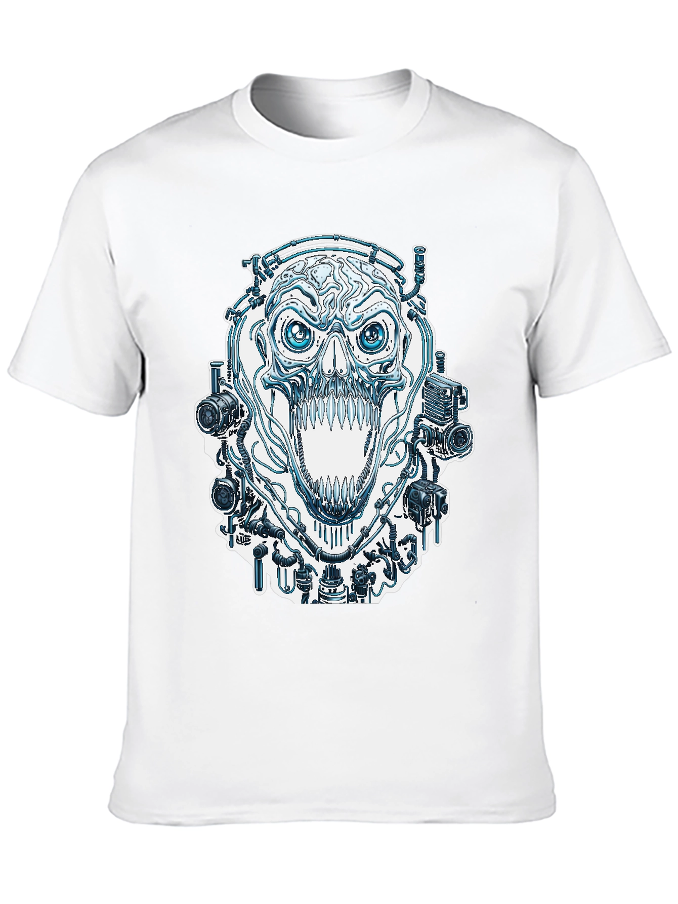 Black Steampunk Skull T-Shirt - Edgy Graphic Tee view 10