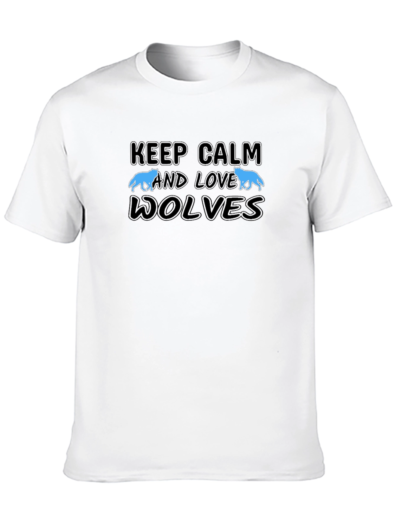Black Keep Calm and Love Wolves Black T-Shirt view 10