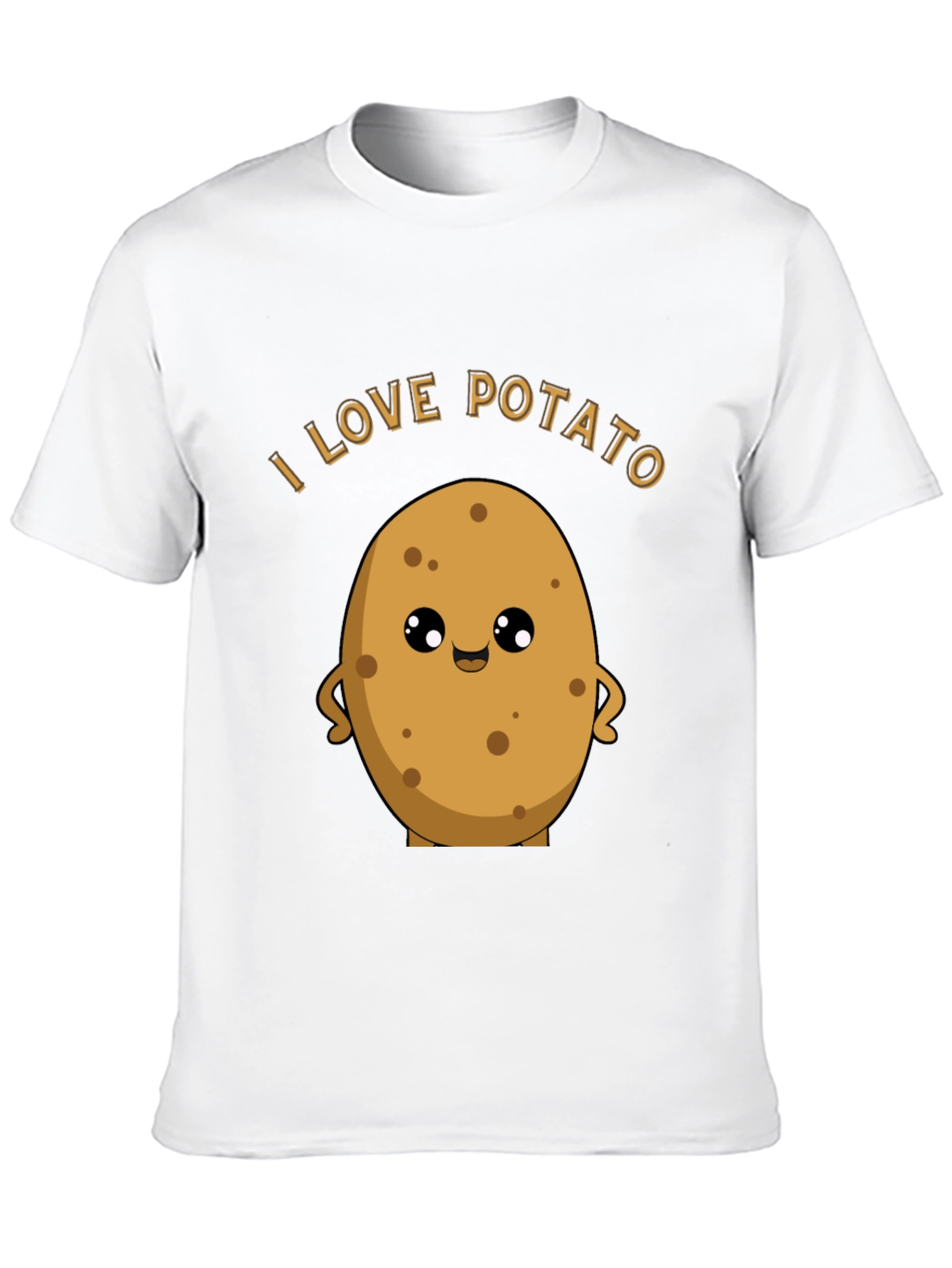 Black I Love Potato Graphic T-Shirt - Unisex Black Tee view 10