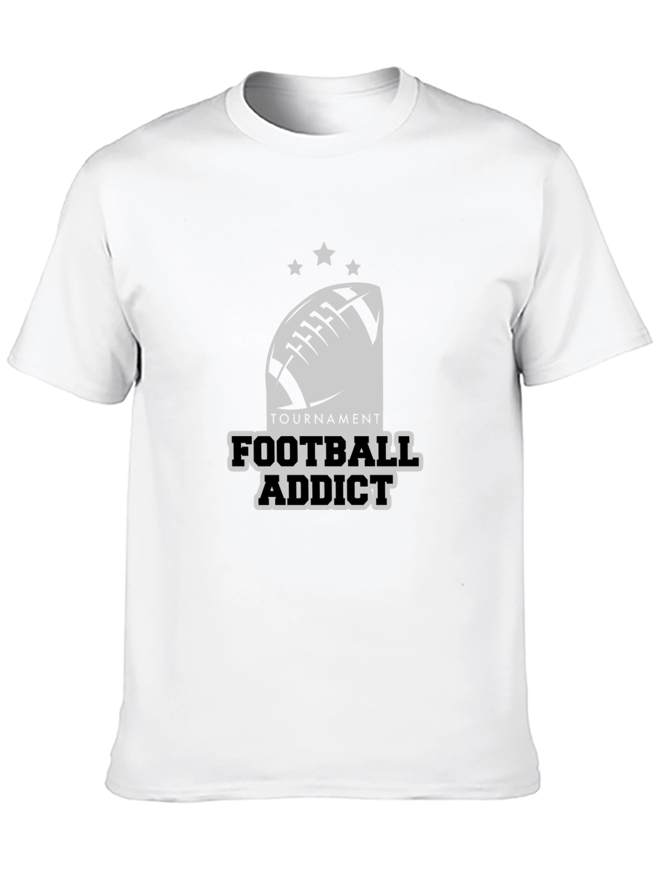 Black Tournament Football Addict T-Shirt view 10