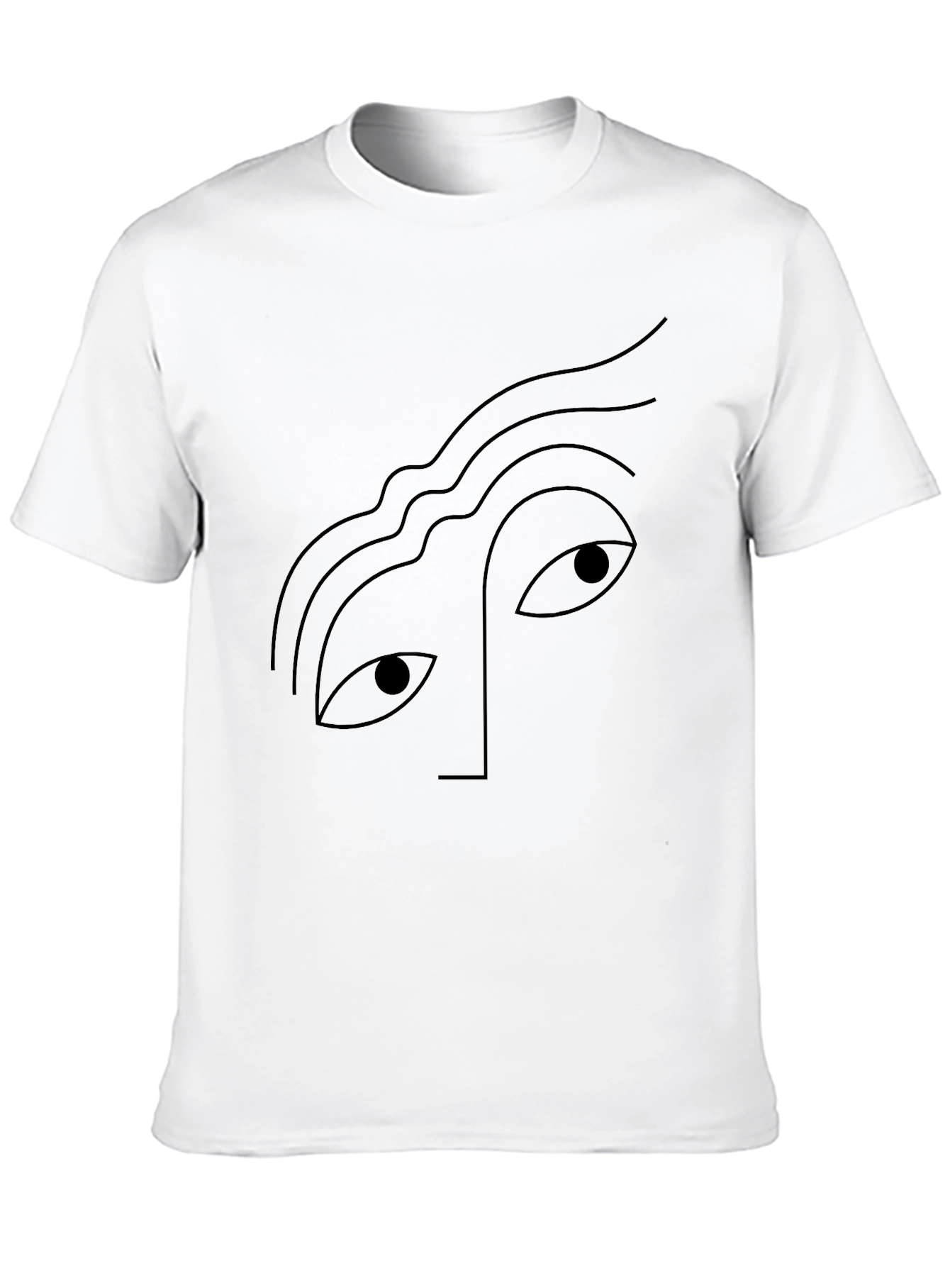 Black Abstract Face Graphic Black T-Shirt view 10