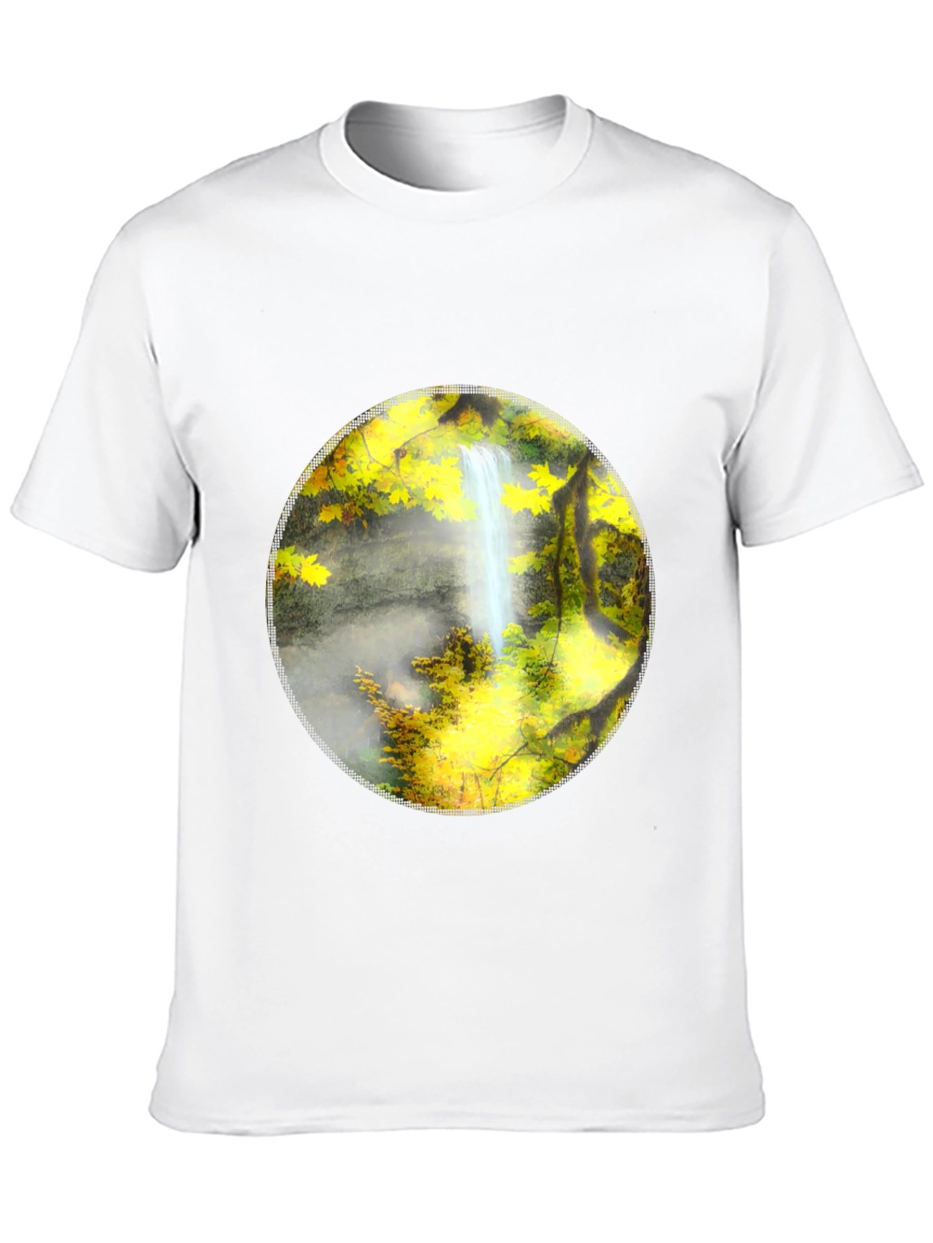 Black Waterfall Graphic Tee - Nature Lover's Black T-Shirt view 10