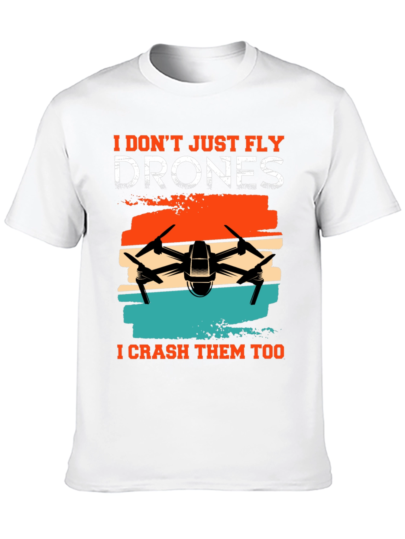 Black Drone Enthusiast T-Shirt - Fly & Crash view 10