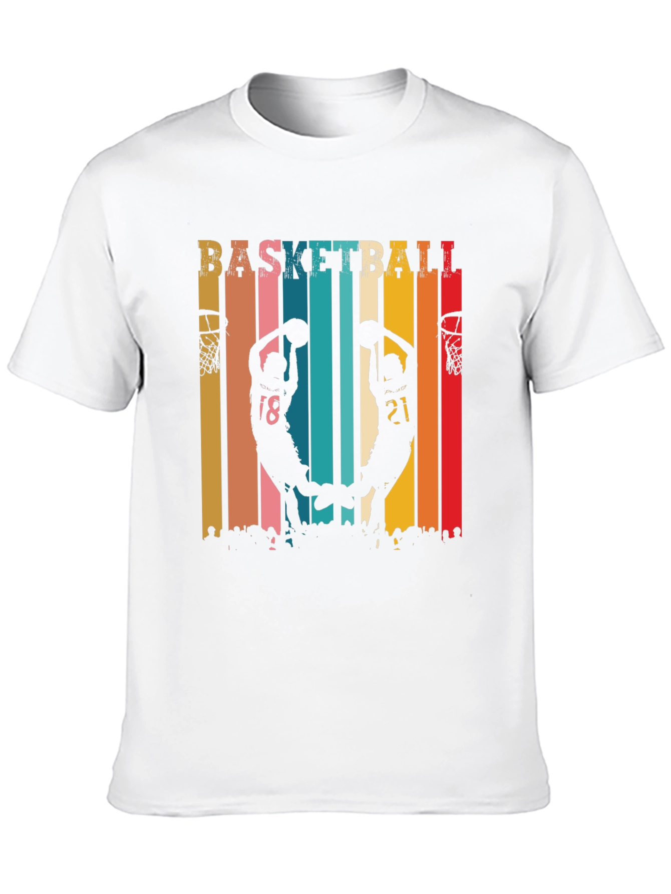 Black Basketball Silhouette Graphic Tee - Retro Style view 10