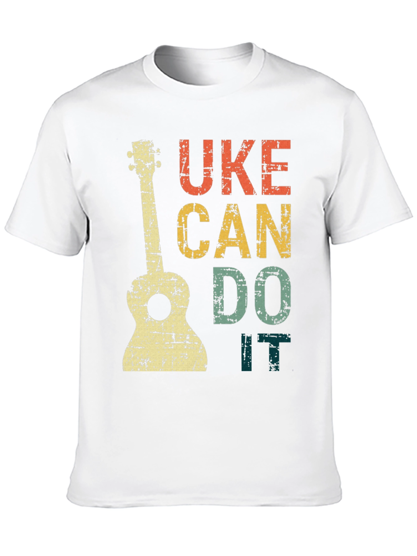 Black Uke Can Do It T-Shirt - Retro Ukulele Graphic Tee view 10