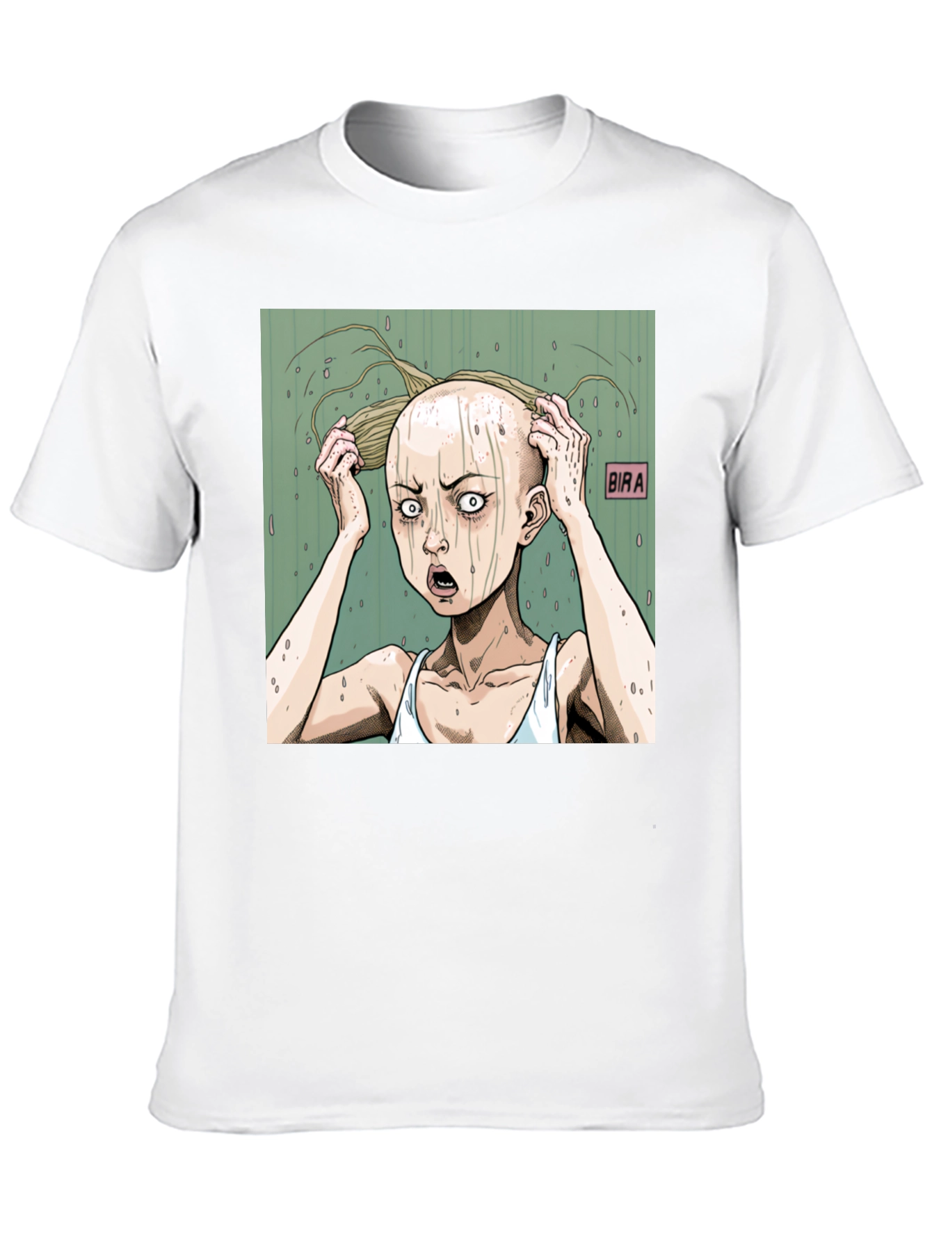 Black Unique Graphic Print T-Shirt: BIRA Hair Design view 10