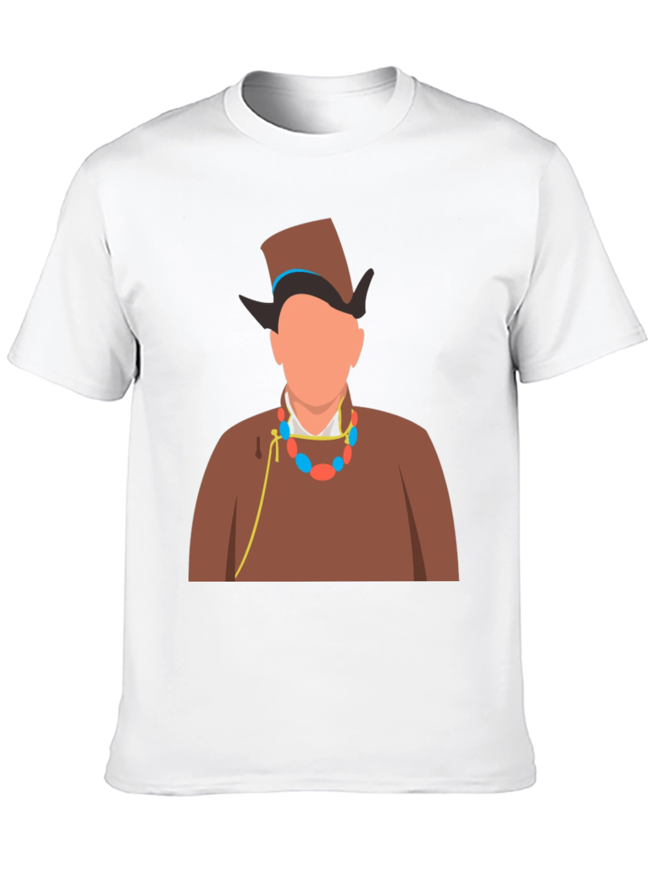 Black Stylish Graphic Tee: Man in Traditional Outfit view 10