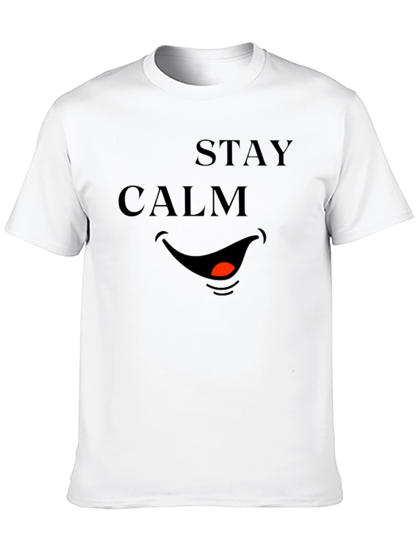 Black Stay Calm Smile Graphic Tee - Black view 10