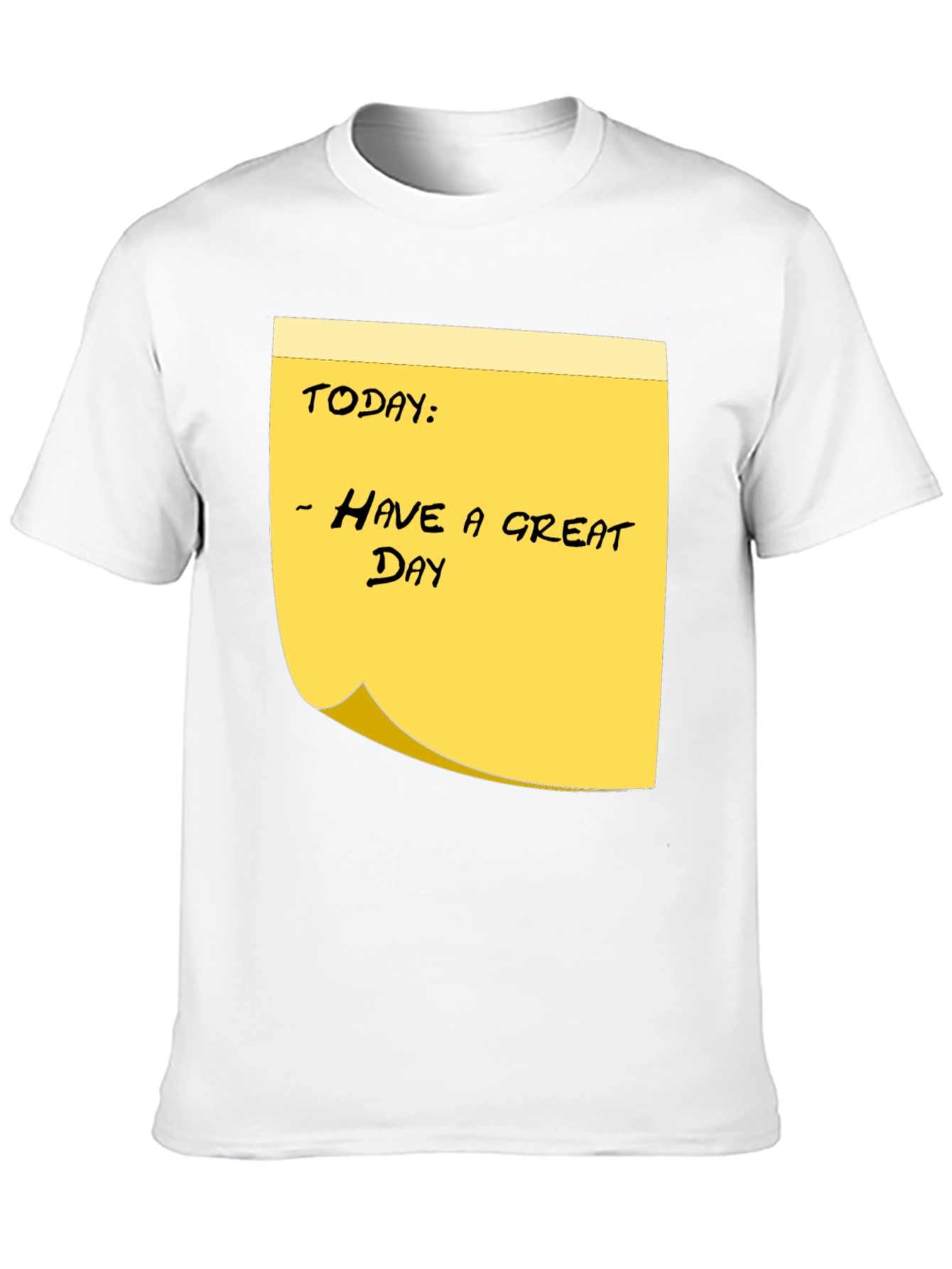Black Have a Great Day Sticky Note T-Shirt - Black Cotton Tee view 10