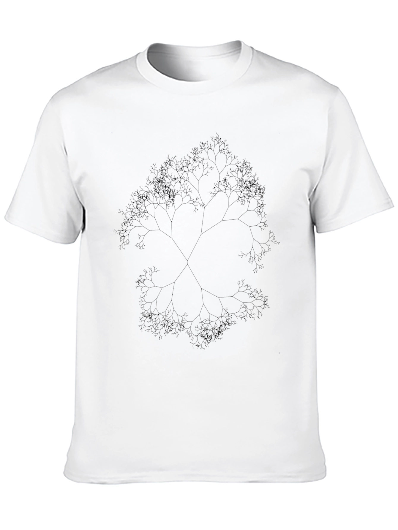 Black Fractal Tree Graphic Tee - Black Casual Top view 10