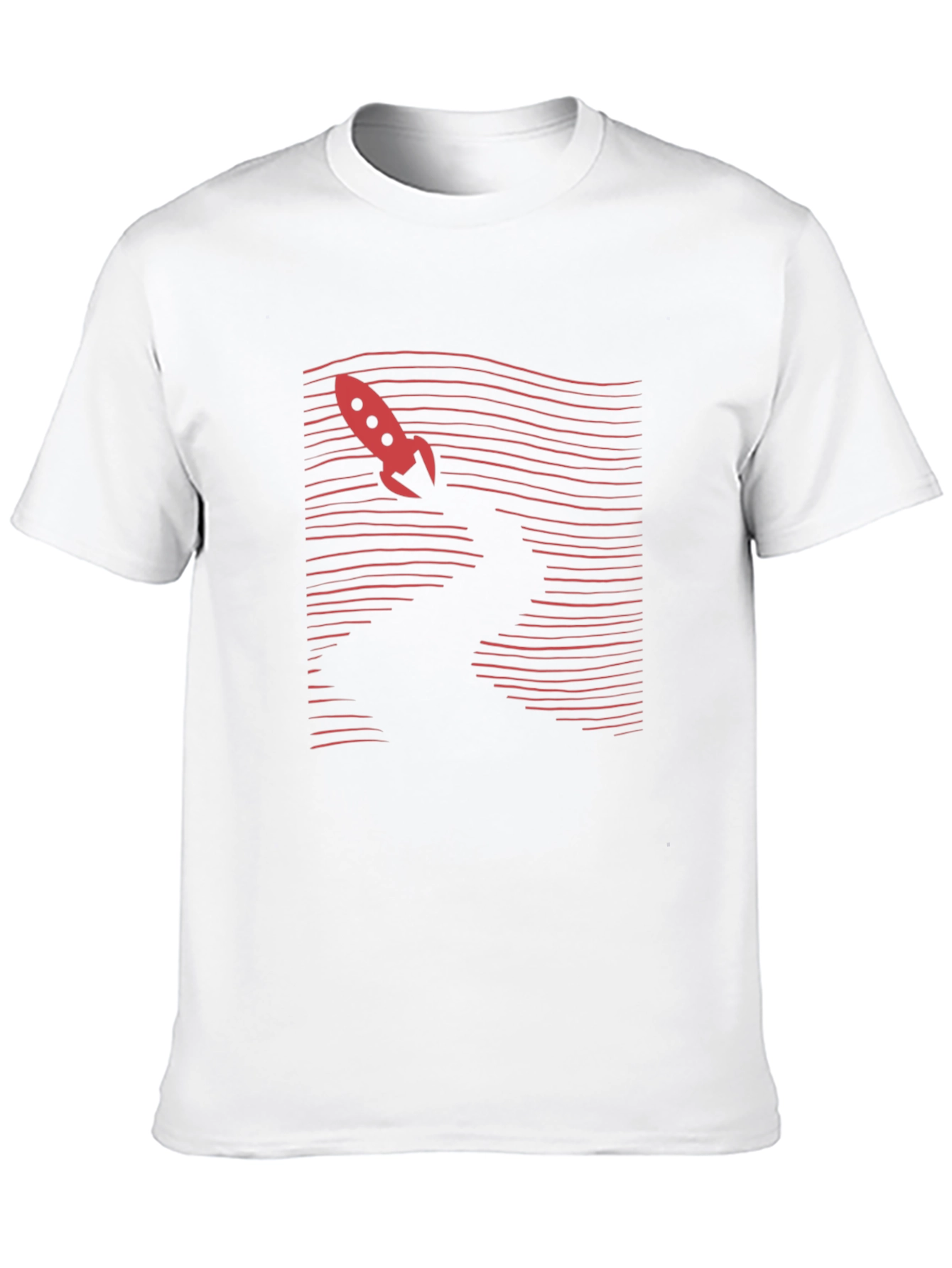 Black Retro Rocket Graphic Tee - Black Cotton T-Shirt view 10