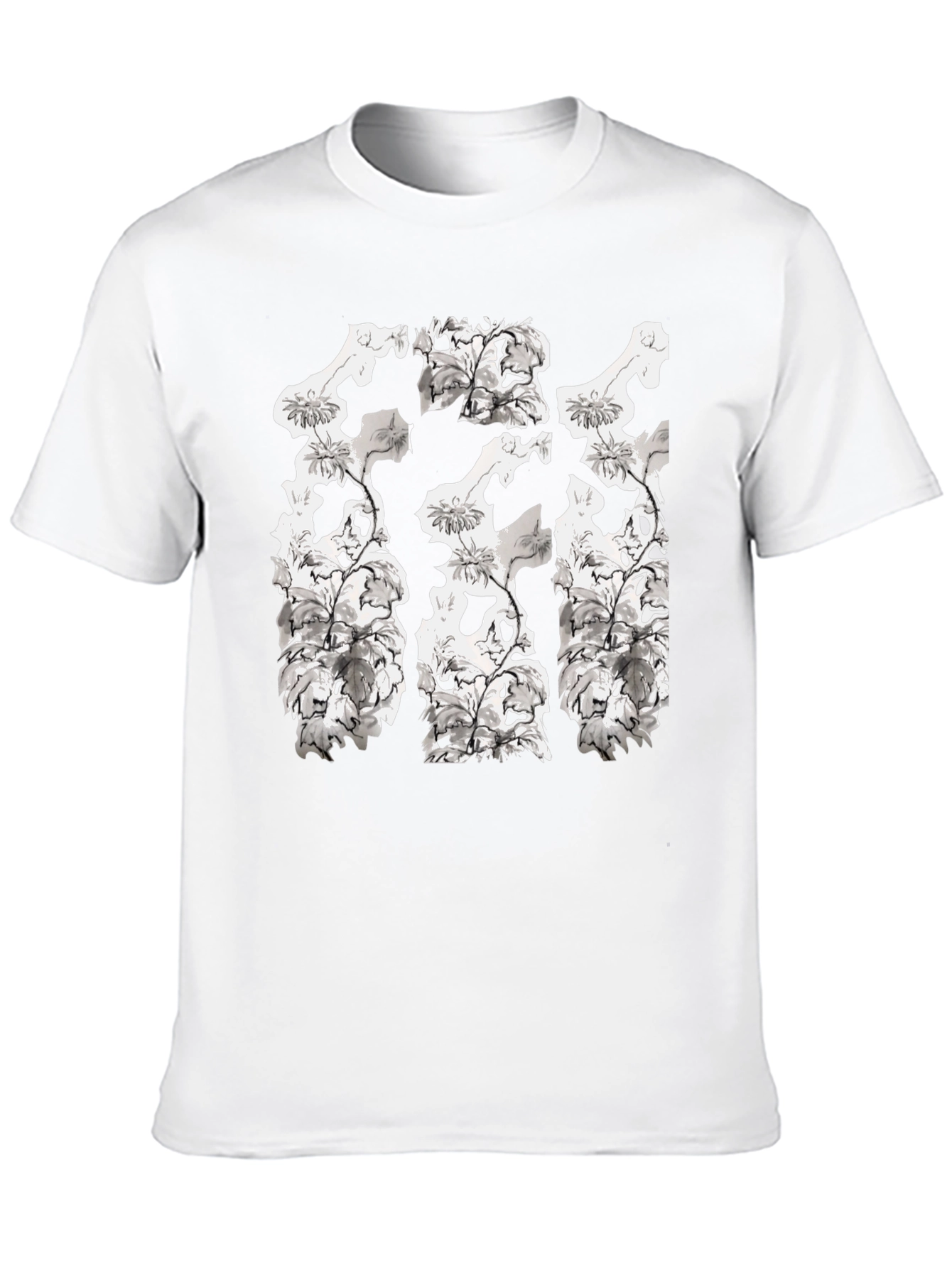 Black Floral Skull T-Shirt - Black view 10