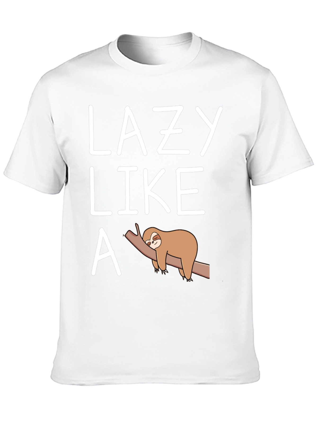 Black Lazy Like a Sloth T-Shirt Funny Graphic Tee view 10