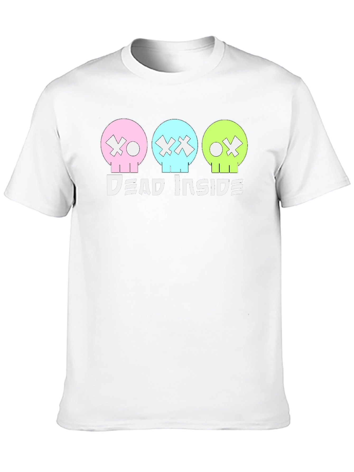 Black Dead Inside T-Shirt: Pastel Skulls, Trendy Graphic Tee view 10