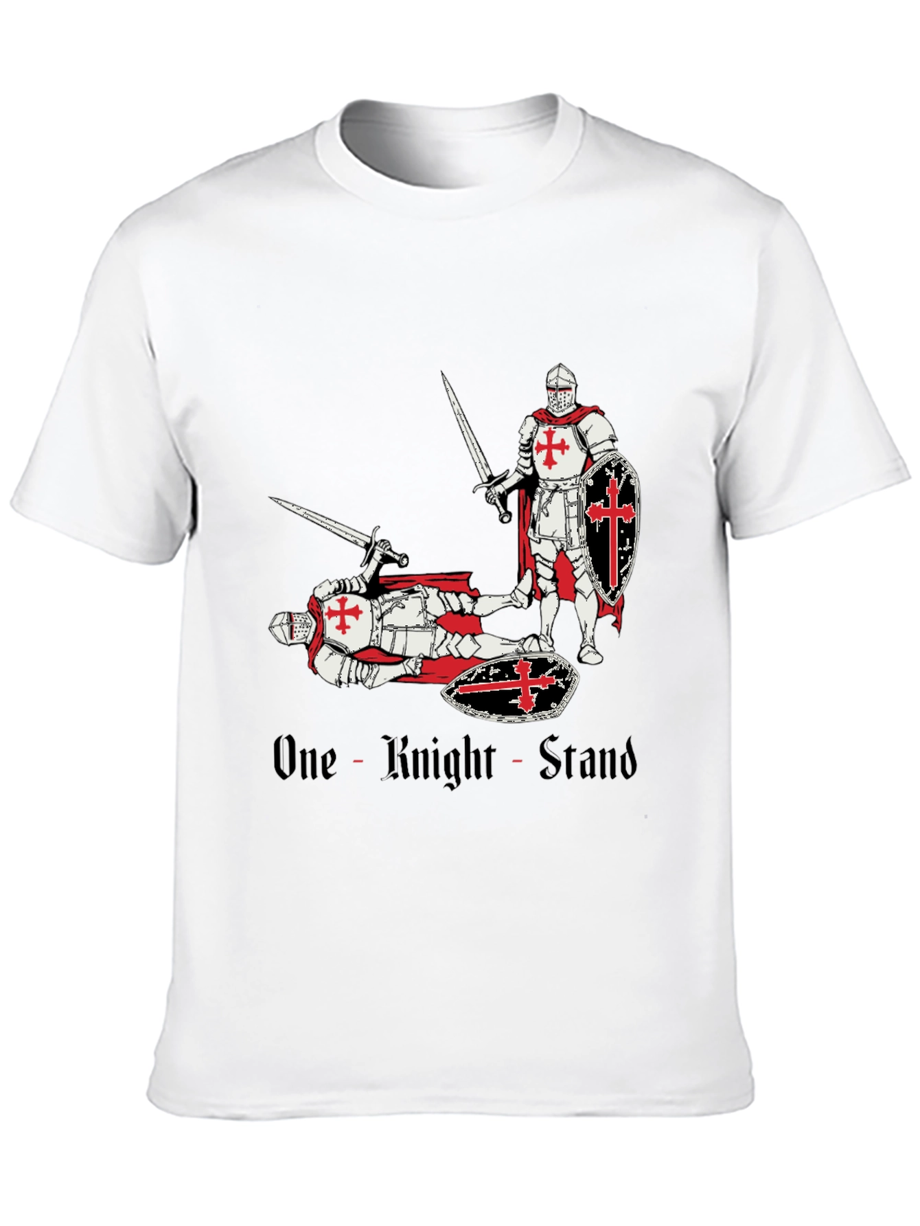 Black One Knight Stand T-Shirt Medieval Crusader Tee view 10
